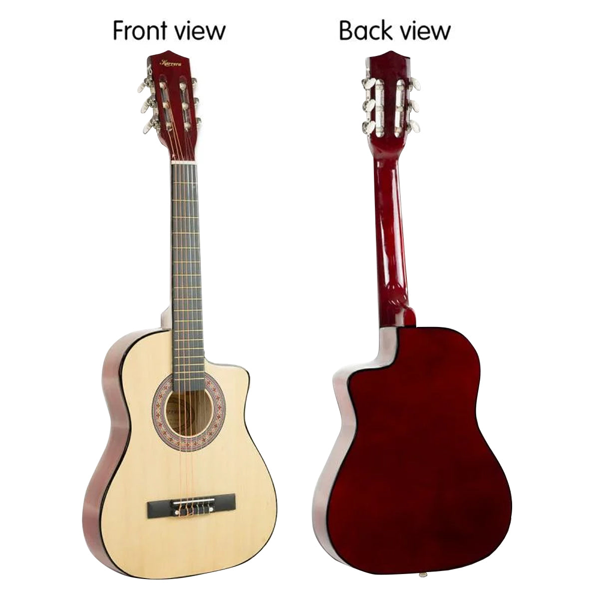 High-Gloss 38in Cutaway Acoustic Guitar Set - Karrera