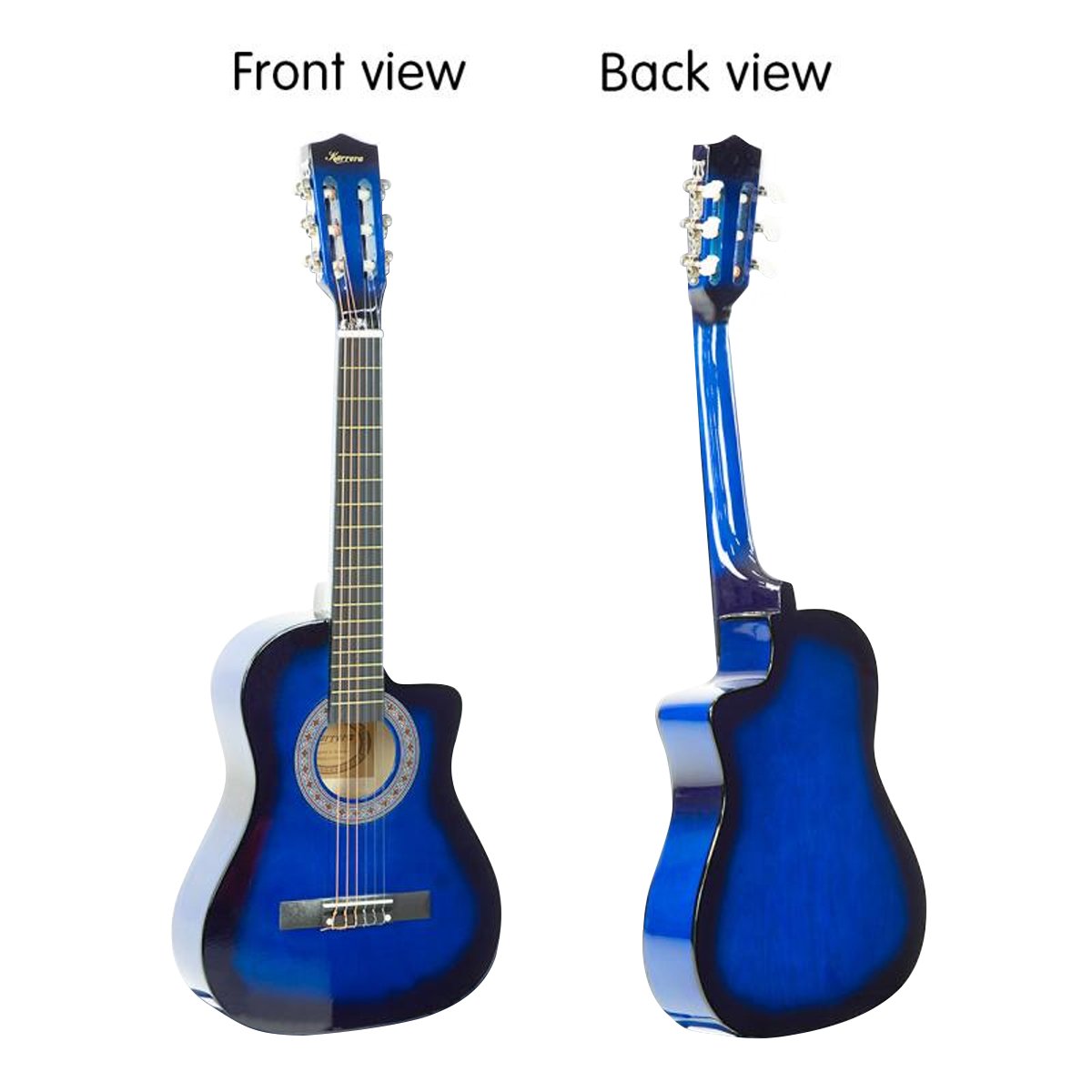 38" High-Gloss Cutaway Acoustic Guitar Set w/ Stand & Bag - Karrera