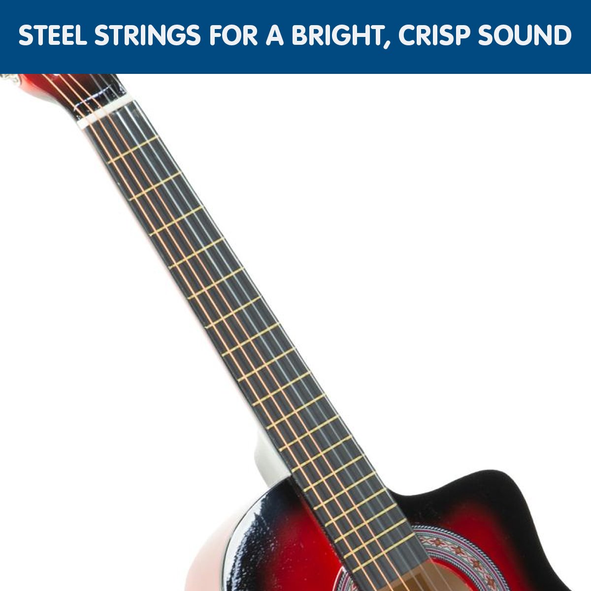 38in Cutaway Acoustic Guitar Set, High-Gloss - Karrera