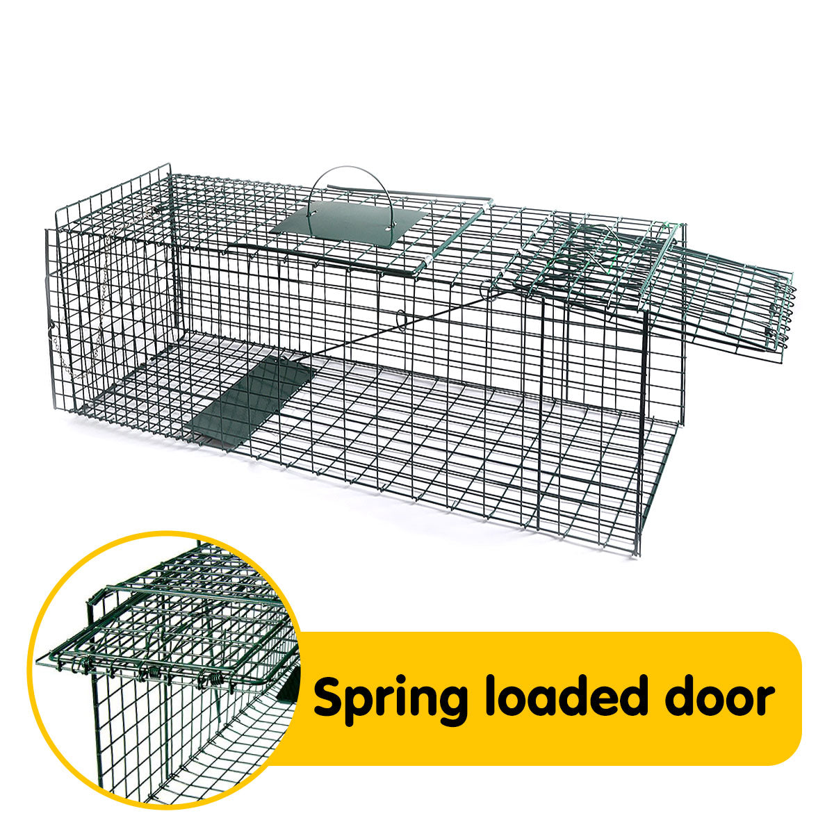 Humane Rust-Resistant Folding Animal Trap with Handle