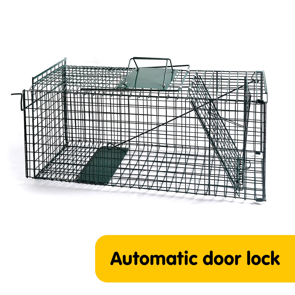 Humane Rust-Resistant Folding Animal Trap with Handle