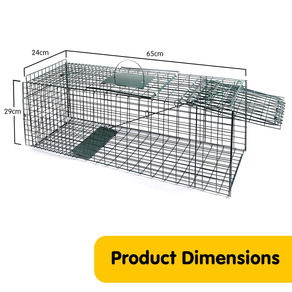 Humane Rust-Resistant Folding Animal Trap with Handle