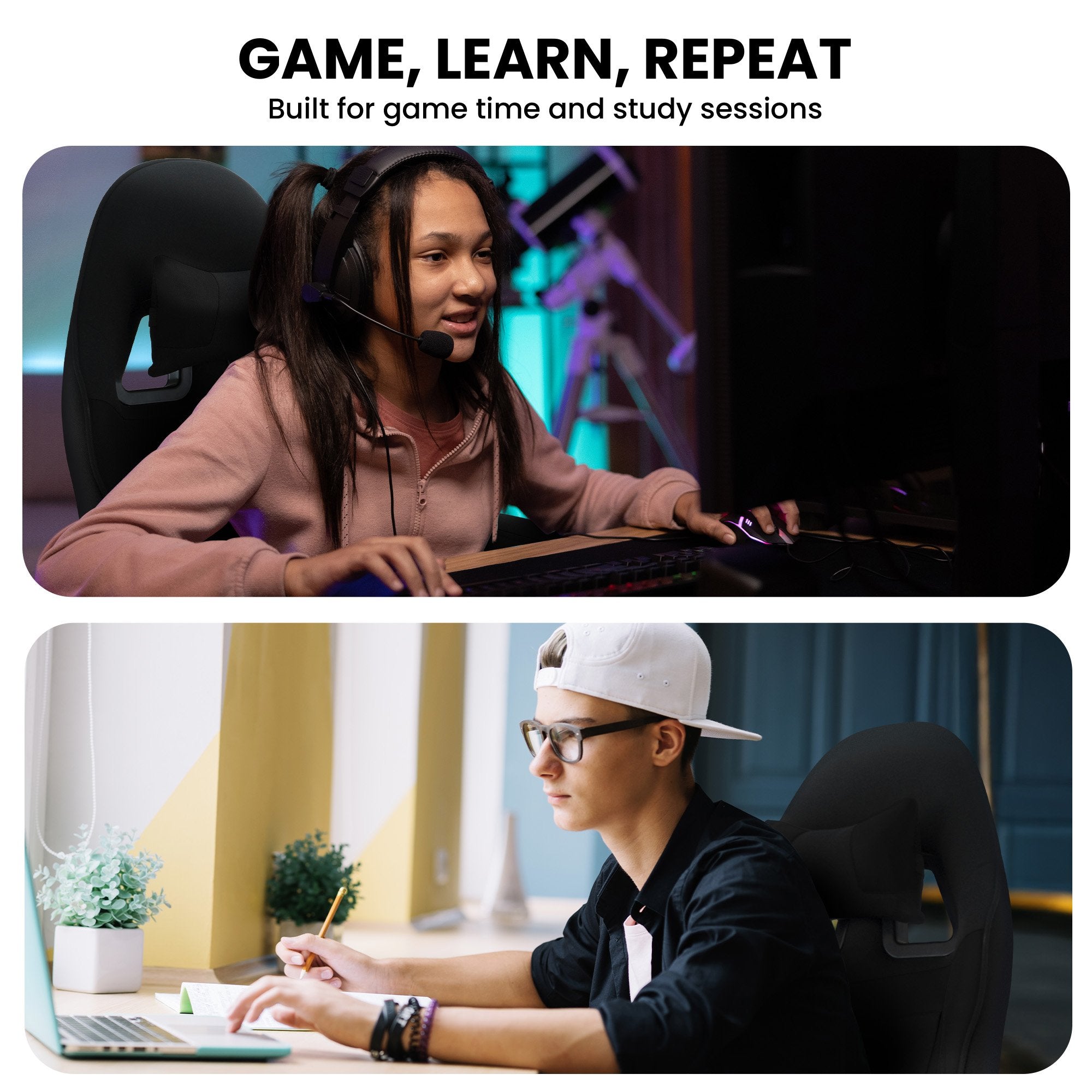Antre Kids Gaming Chair Black Adjustable Ergonomic Racing Style