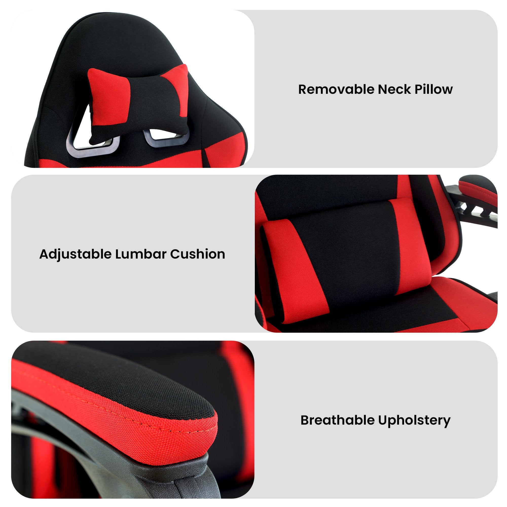 Antre Kids Gaming Chair Adjustable Ergonomic Black Red