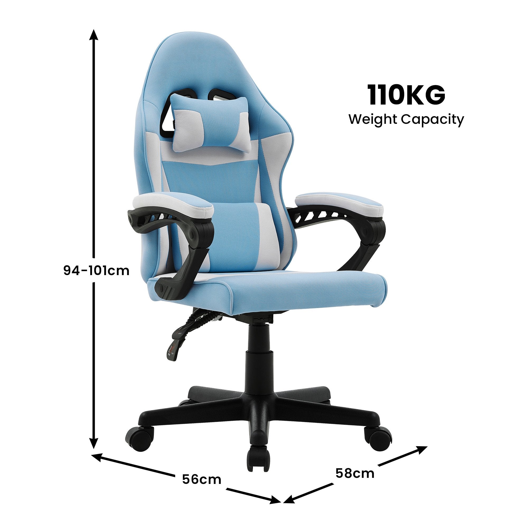 Antre Kids Gaming Chair Adjustable Black White