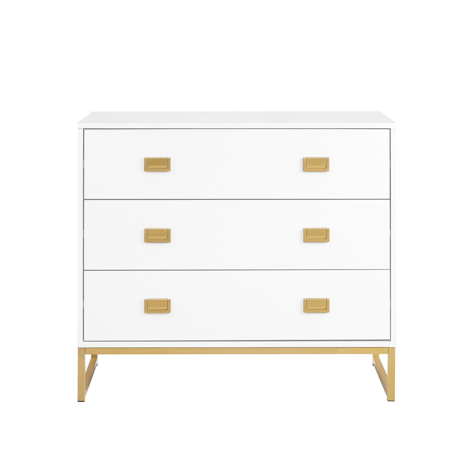 Gold Accents Tallboy Dresser, Spacious Drawers - Sarantino