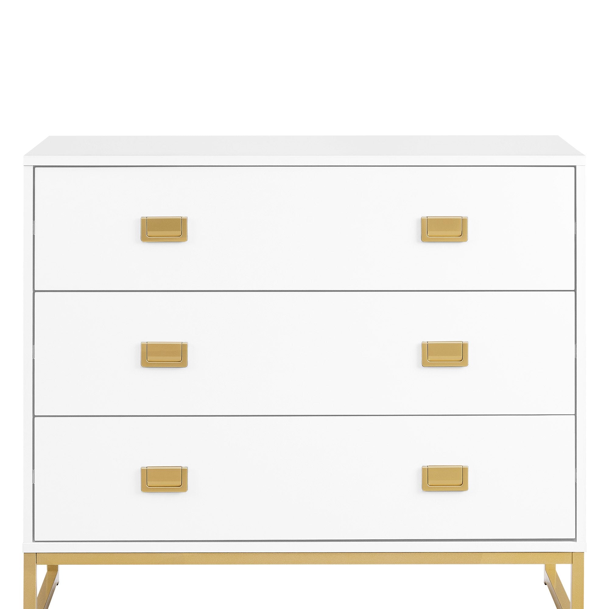 Gold Accents Tallboy Dresser, Spacious Drawers - Sarantino