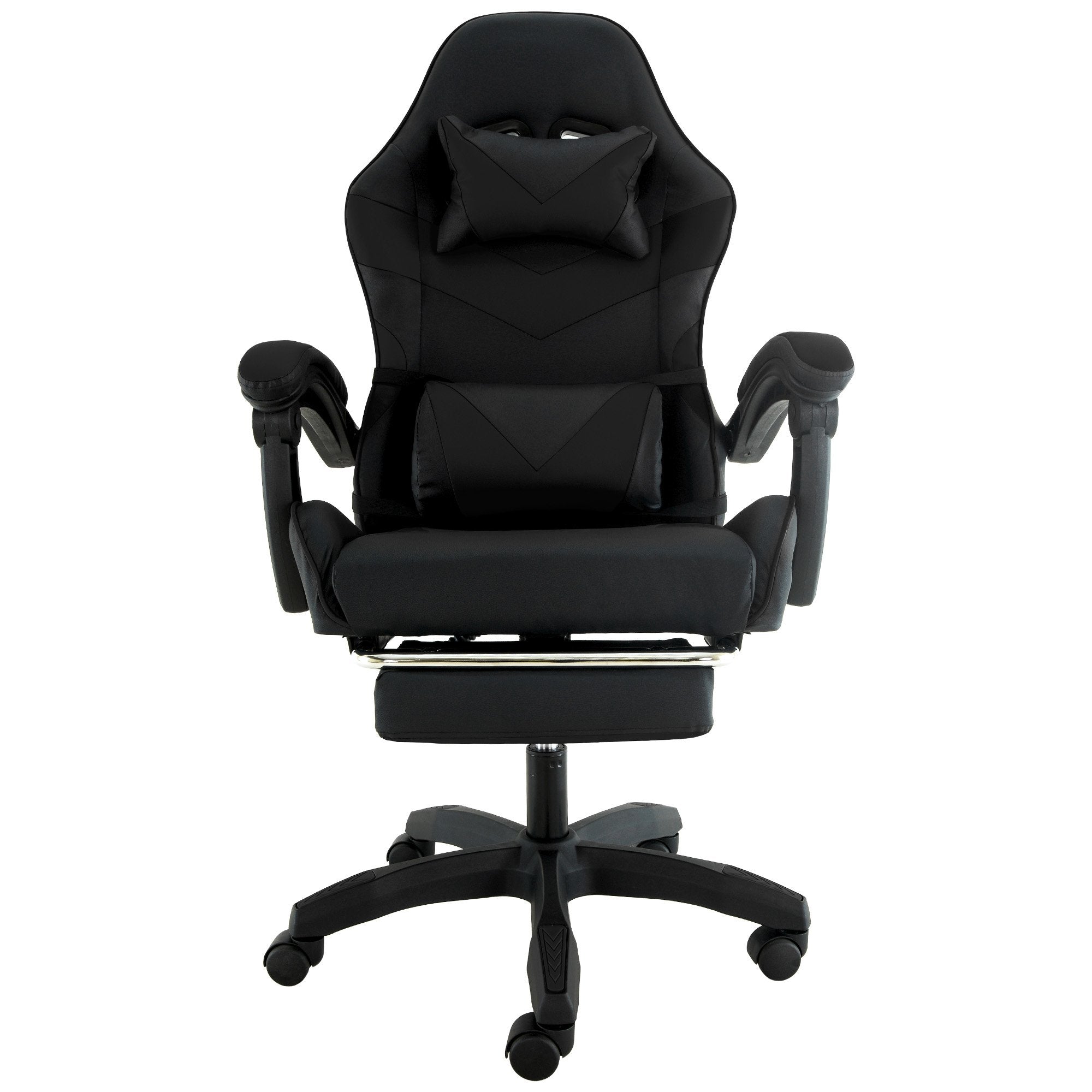 Cueva Reclining Gaming Office Chair Black Retractable Footrest