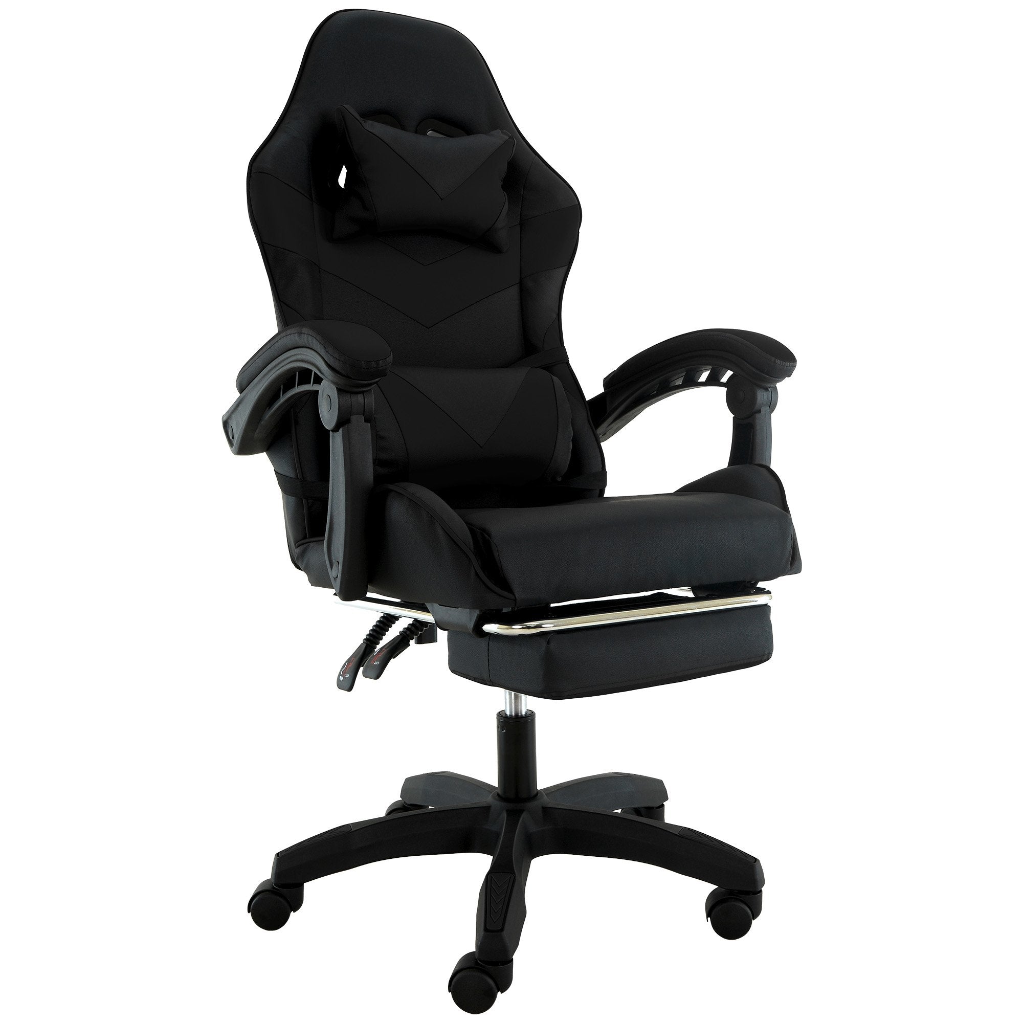 Cueva Reclining Gaming Office Chair Black Retractable Footrest