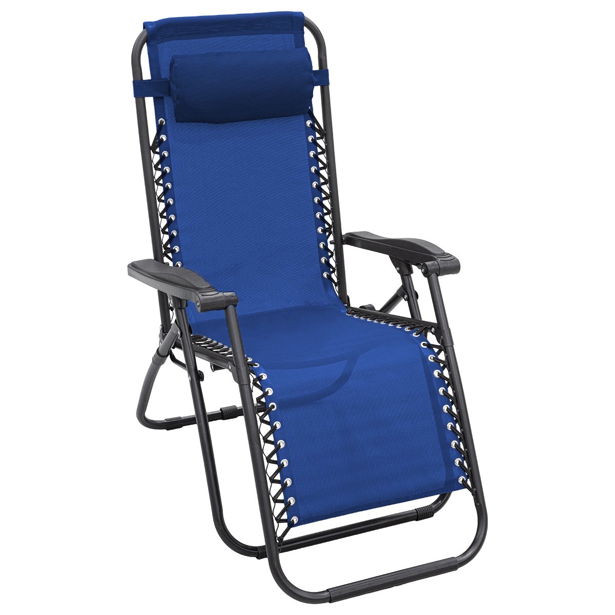 Grey Zero Gravity Reclining Beach Chair, Padded, Folding