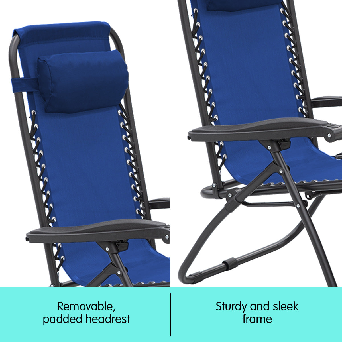 Grey Zero Gravity Reclining Beach Chair, Padded, Folding