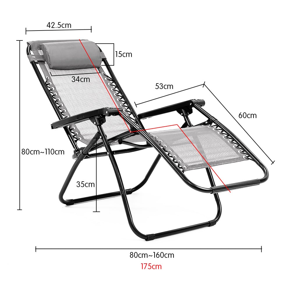 Adjustable Zero Gravity Reclining Deck Chair, Padded Headrest - Wallaroo