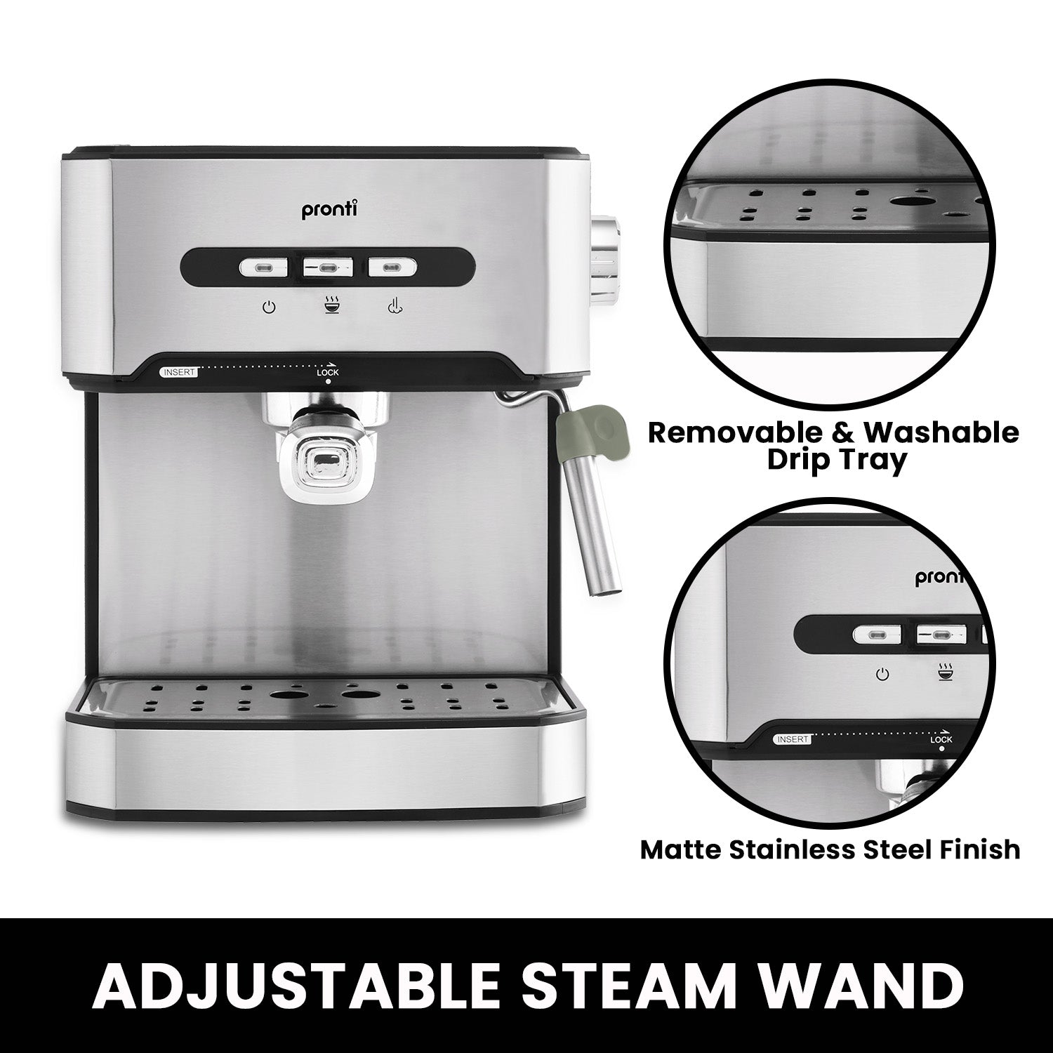 4-Slice Toaster, Espresso Machine, Kettle Set - Pronti