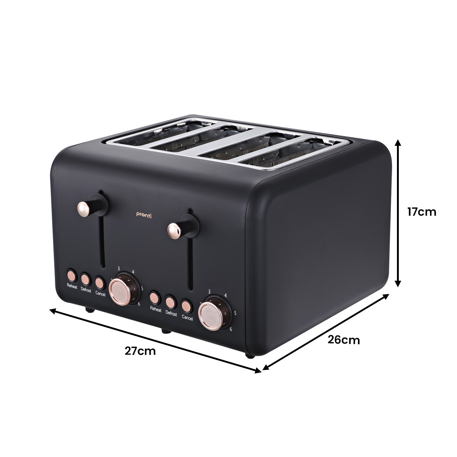 4-Slice Toaster, Espresso Machine, Kettle Set - Pronti