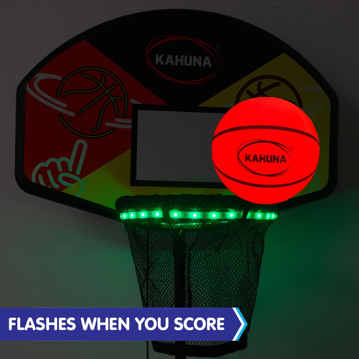 LED Basketball Hoop Set with Lights & Ball for Kahuna Trampolines