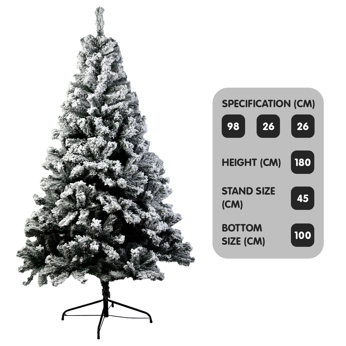 Snow-Tipped 1.8m Christmas Tree, 850 Tips, Realistic, Eco-friendly