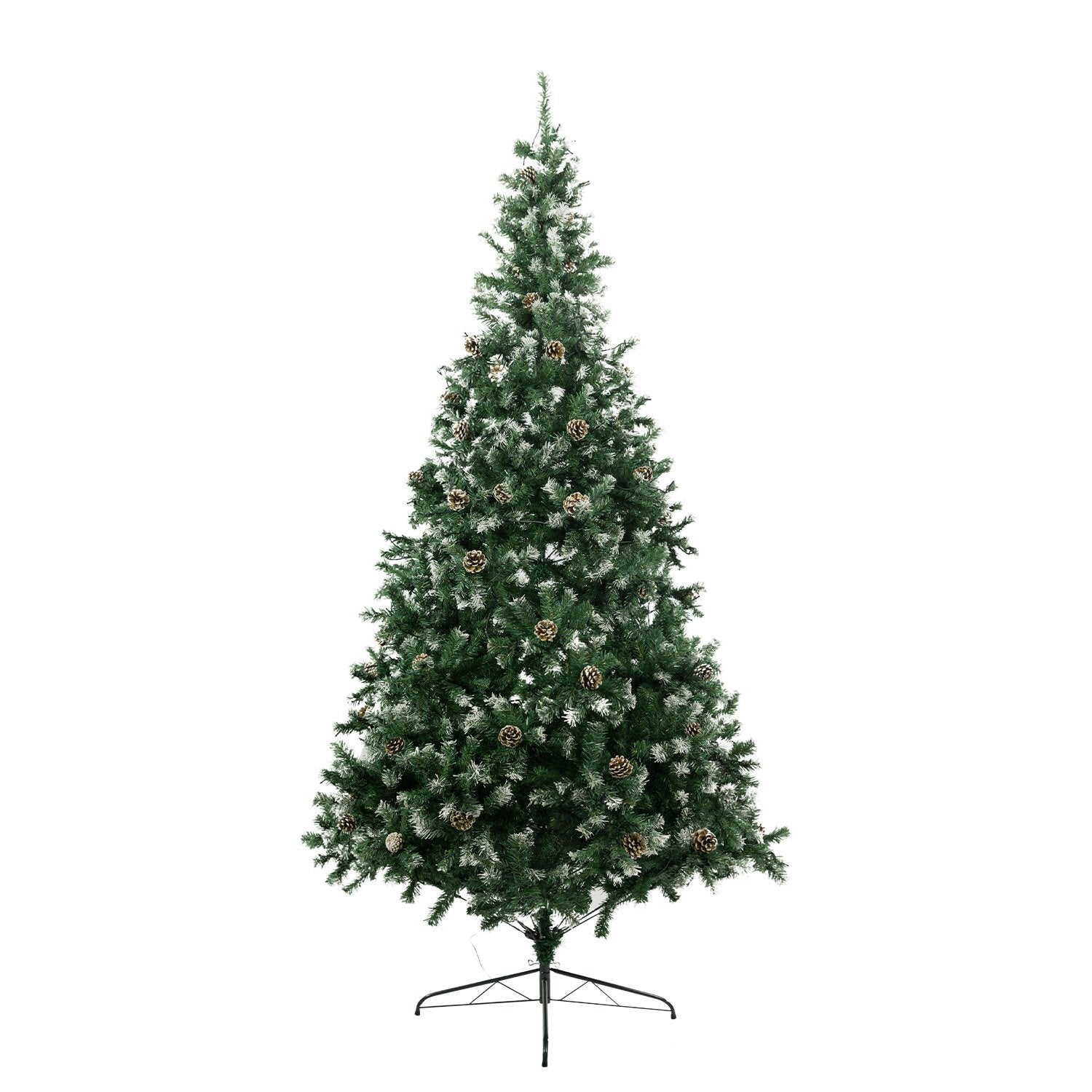 2.7m LED Christmas Tree w/ Pine Cones, Metal Stand, 750 Lights