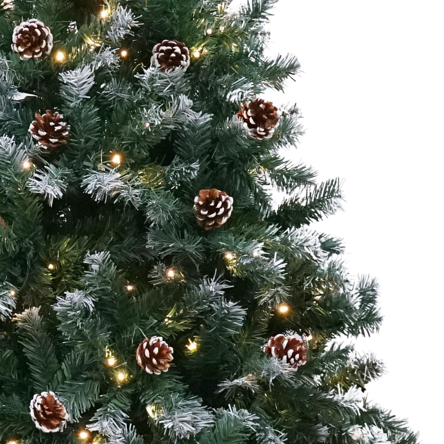 2.7m LED Christmas Tree w/ Pine Cones, Metal Stand, 750 Lights