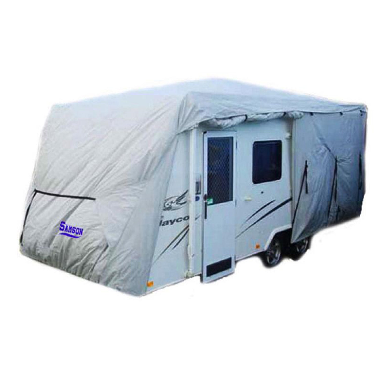 Heavy Duty Waterproof Caravan Cover 22-24ft, Triple Zip