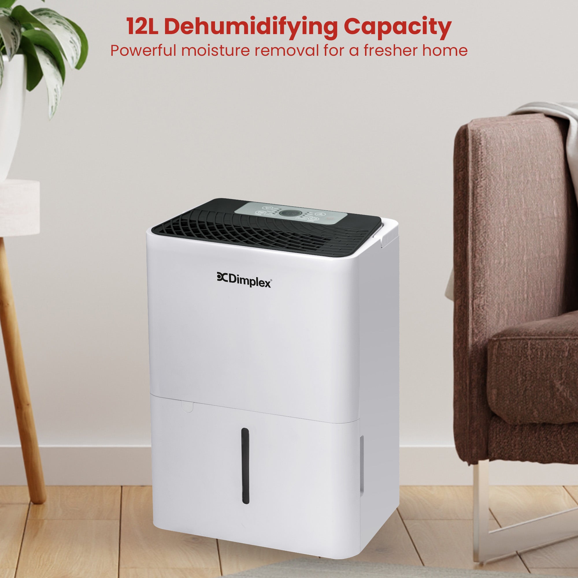 Dimplex Portable 12L Dehumidifier in Black and White