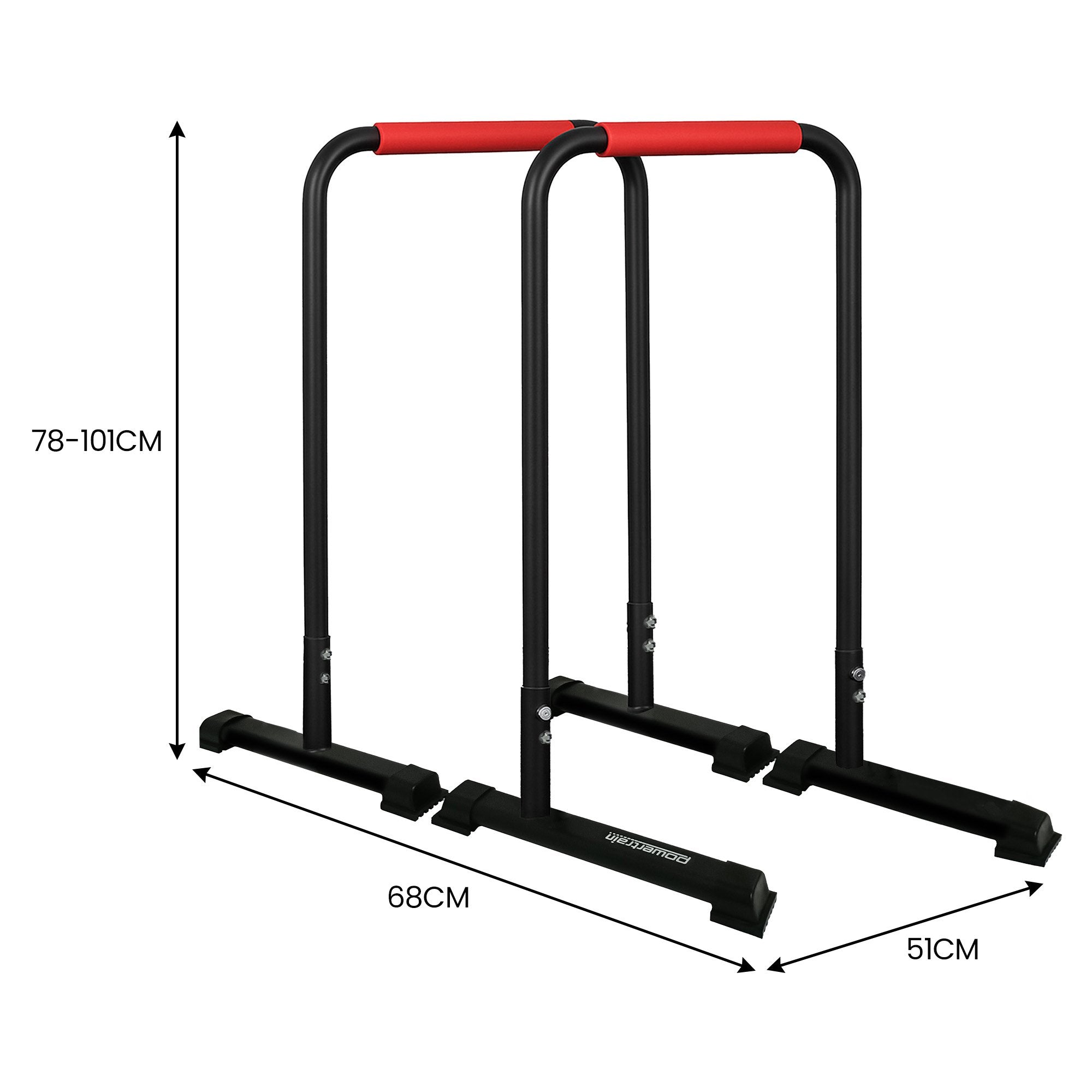Powertrain Dip Bars Pair Load Capacity 200kg Separated Type Push-up Bars