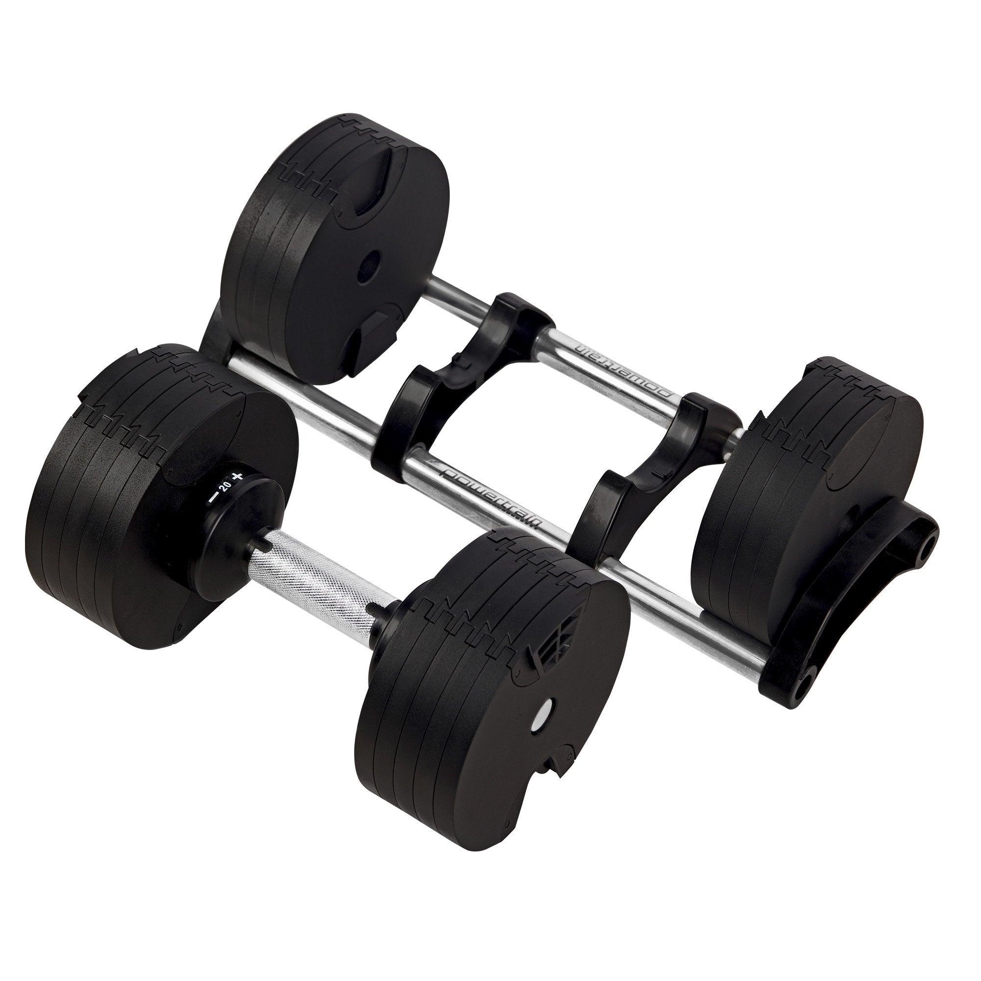 Powertrain Eon 2 x 36kg Dial-Up Adjustable Dumbbell Home Gym Weights