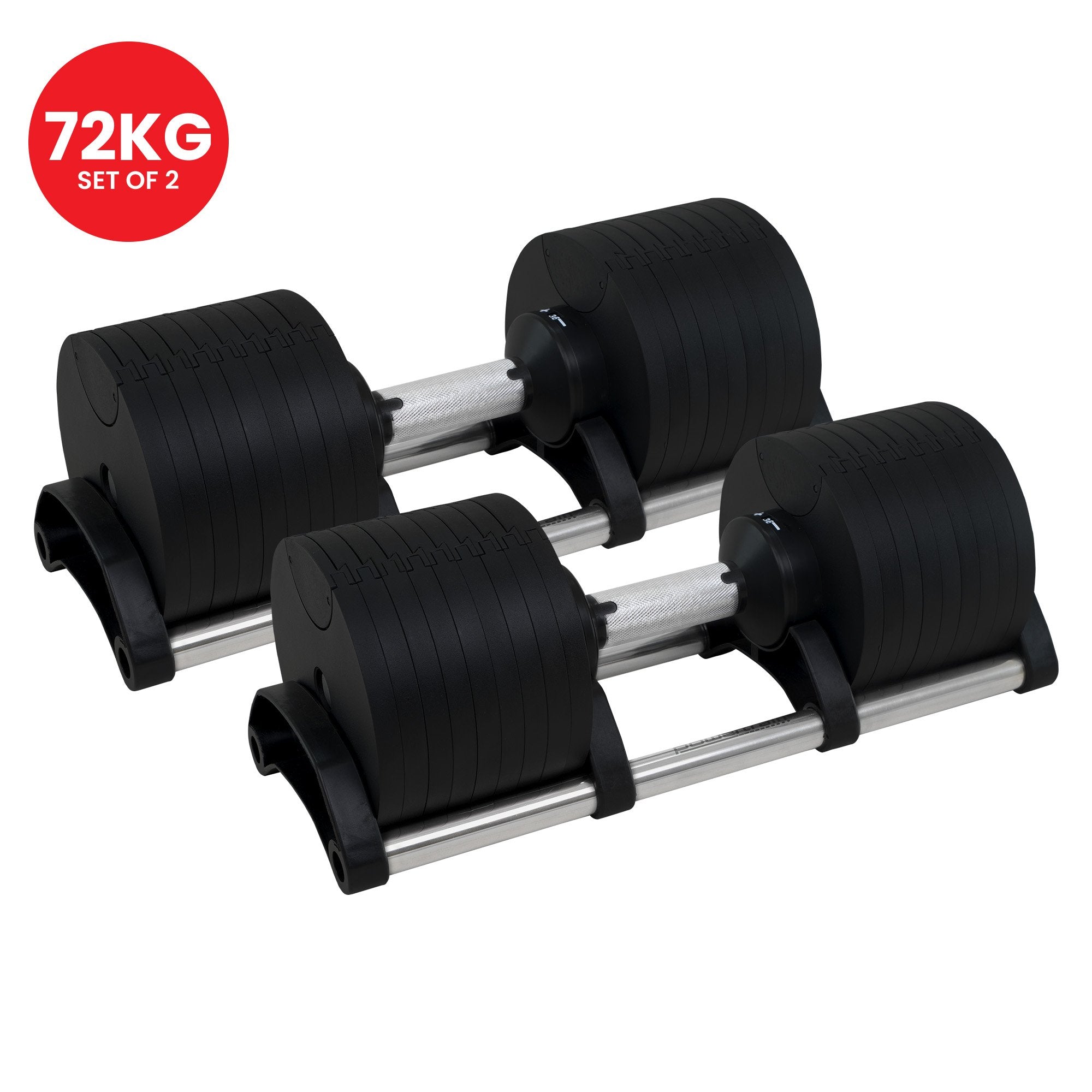 Powertrain Eon 2 x 36kg Dial-Up Adjustable Dumbbell Home Gym Weights