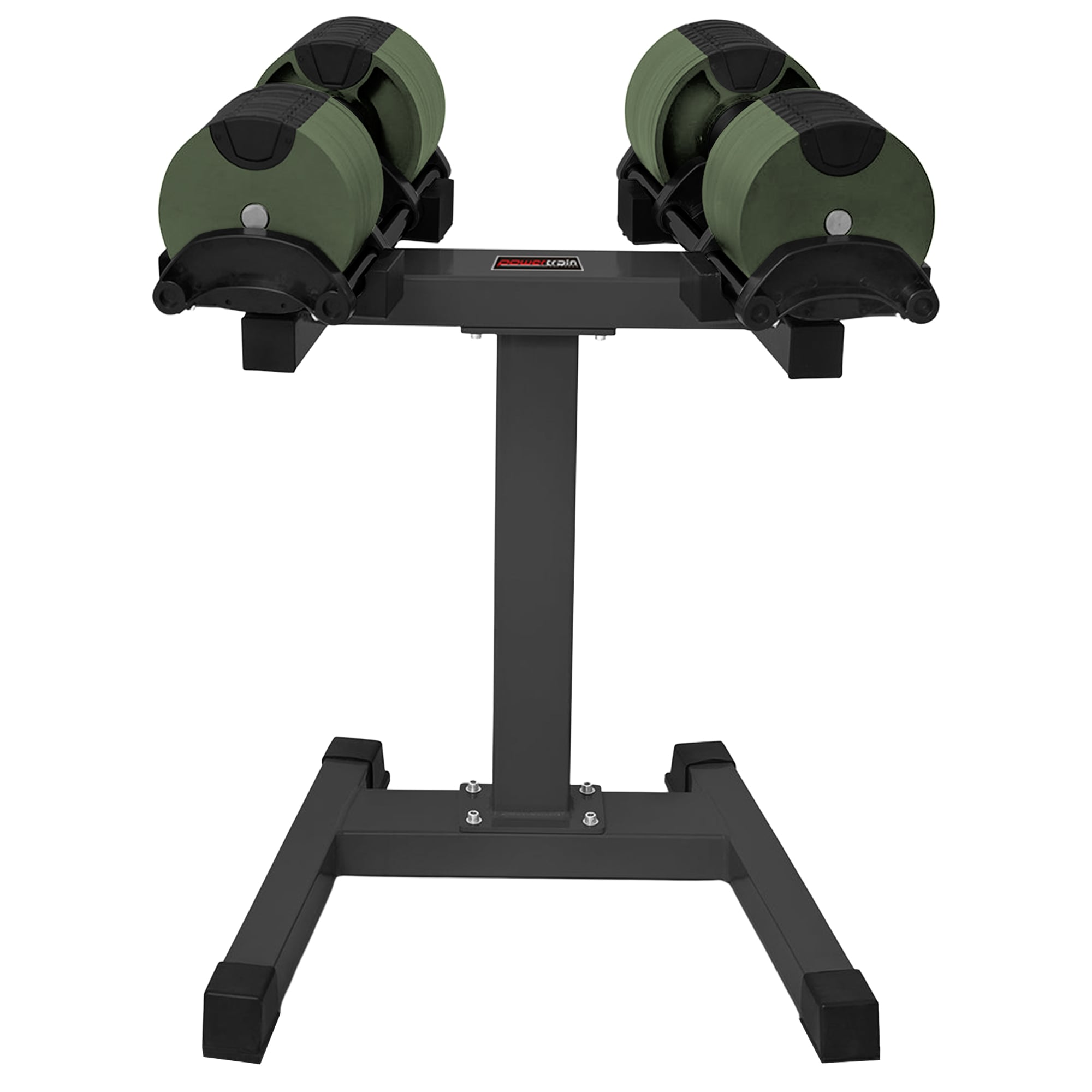 Powertrain Eon Dial-Up 72KG Adjustable Dumbbells Pair with Stand - Green