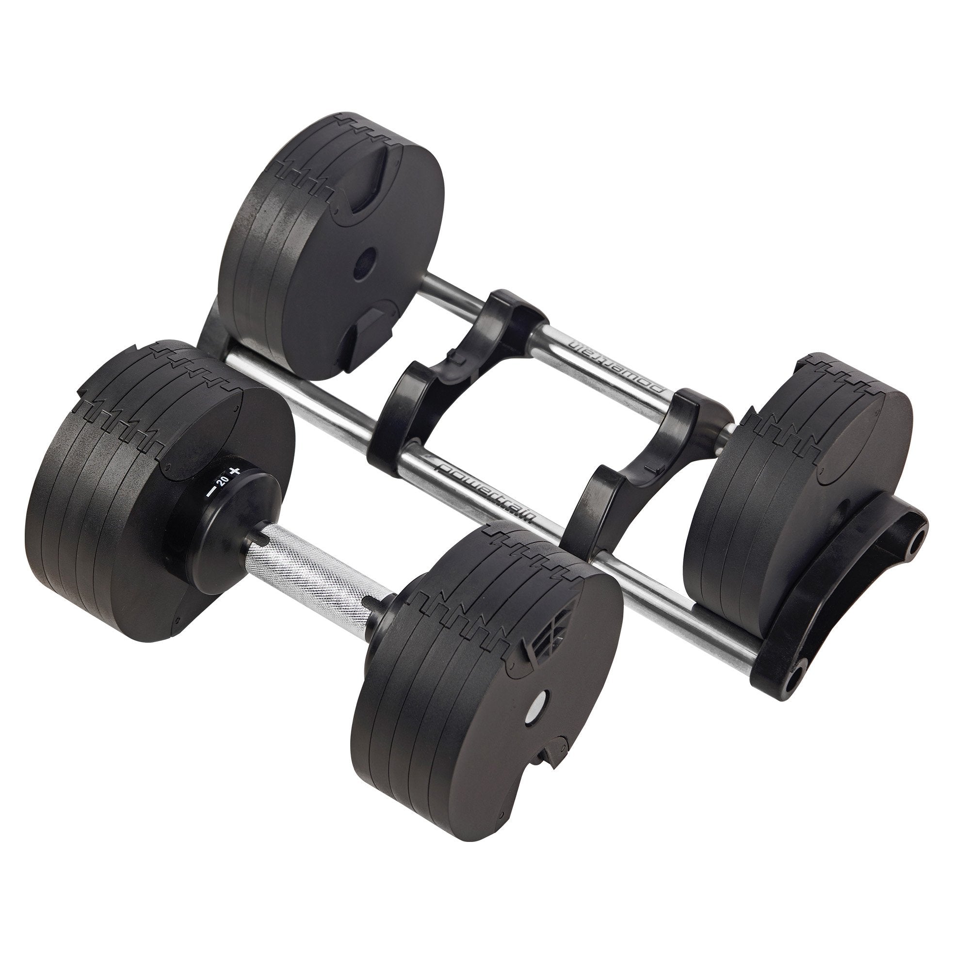 Powertrain Eon 45kg Adjustable Dumbbell Home Gym 9 Strength Training Safety Lock System For Building & Fitness Workouts