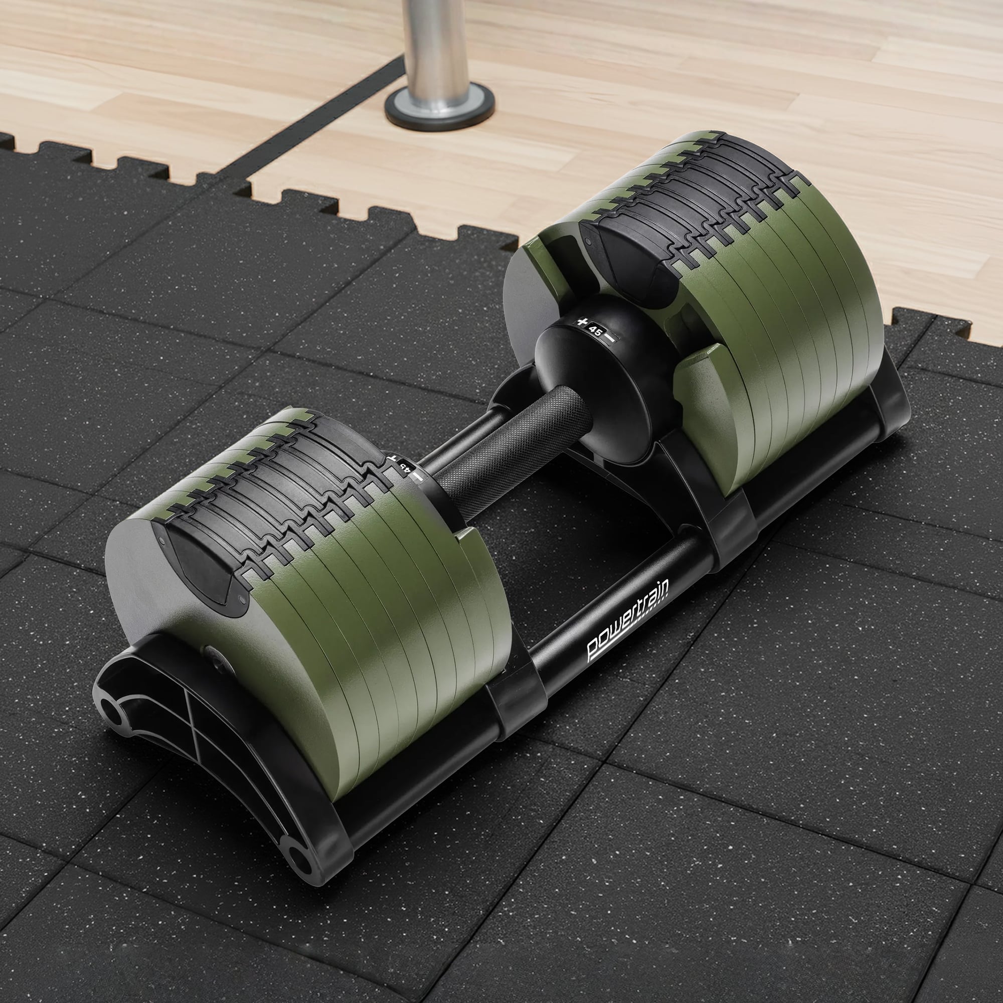 Powertrain Eon Dial-Up 45KG Adjustable Dumbbell - Green