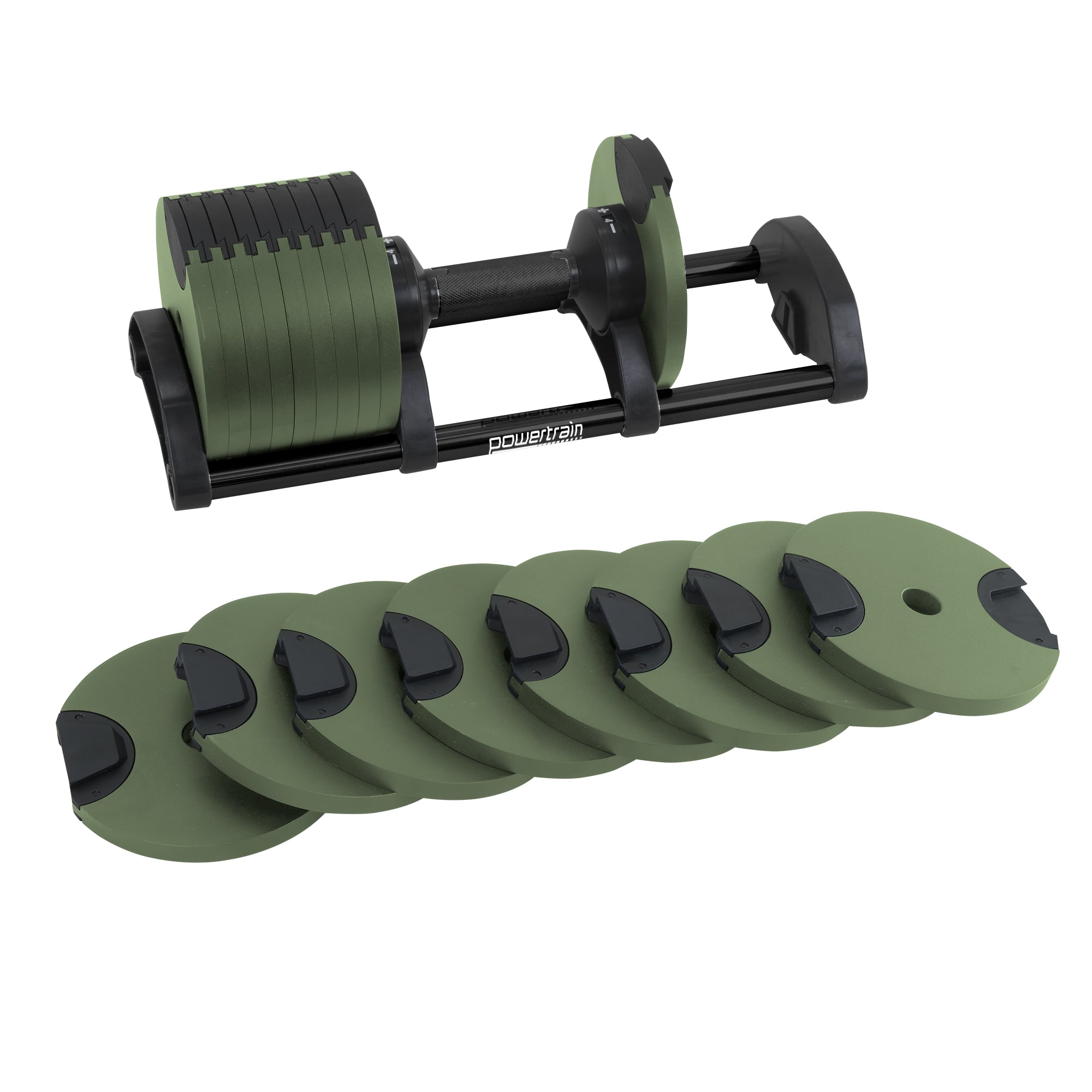 Powertrain Eon Dial-Up 90KG Adjustable Dumbbells Pair - Green