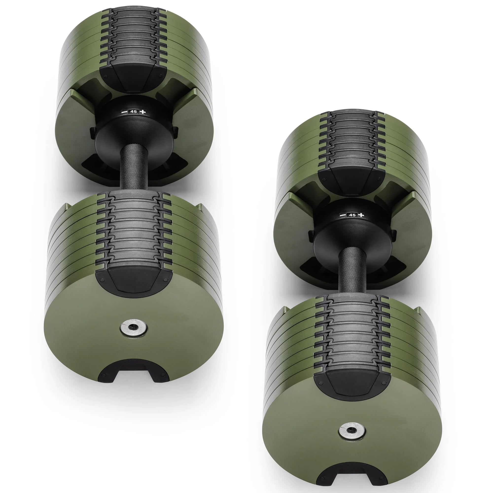 Powertrain Eon Dial-Up 90KG Adjustable Dumbbells Pair with Stand - Green