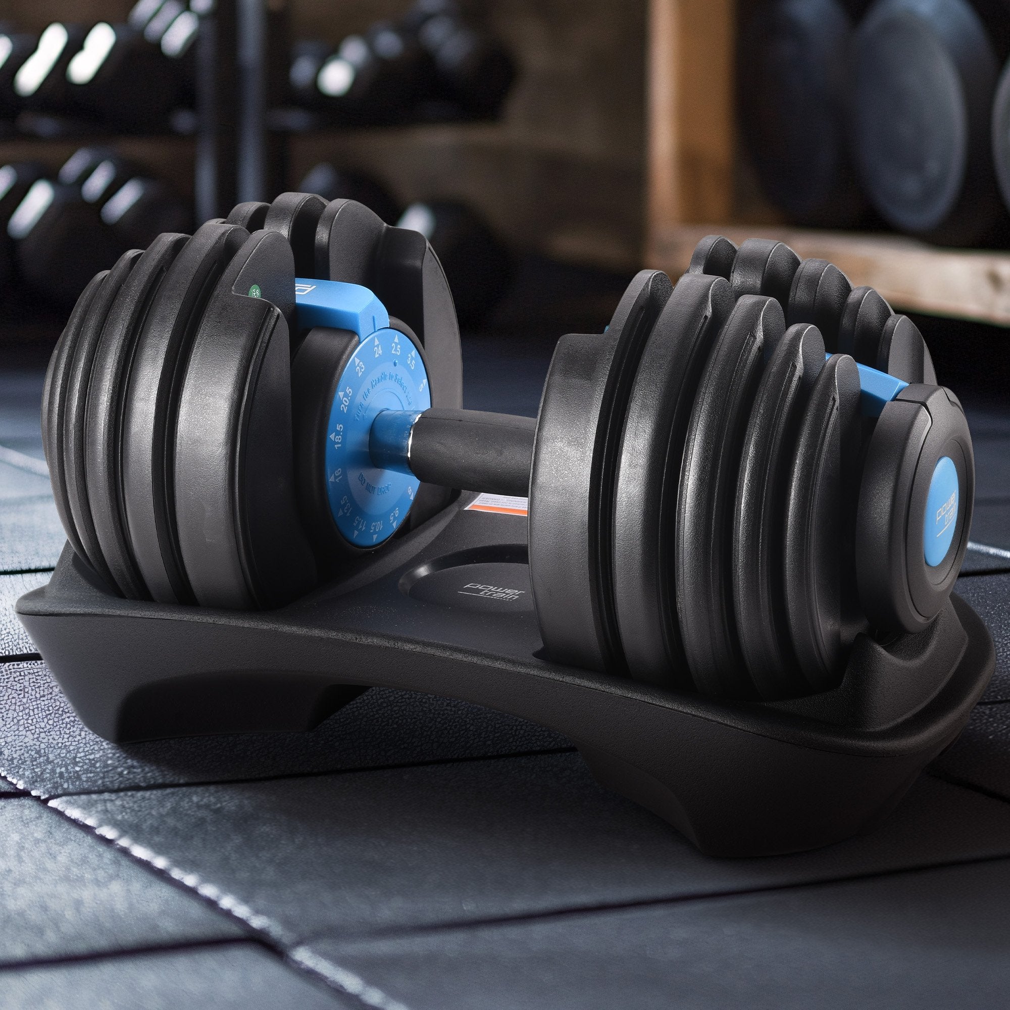 Powertrain 24kg Adjustable Dumbbell Home Gym Blue