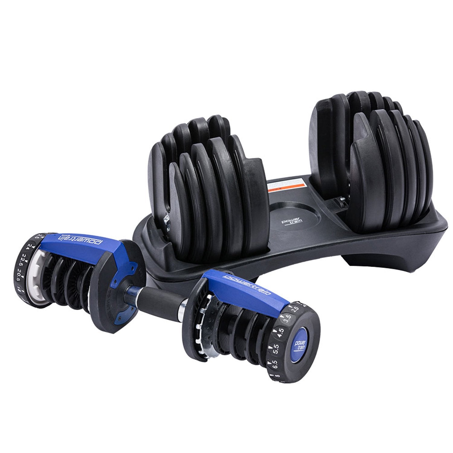 Ergonomic 24KG Adjustable Dumbbell 15 Weights - Powertrain