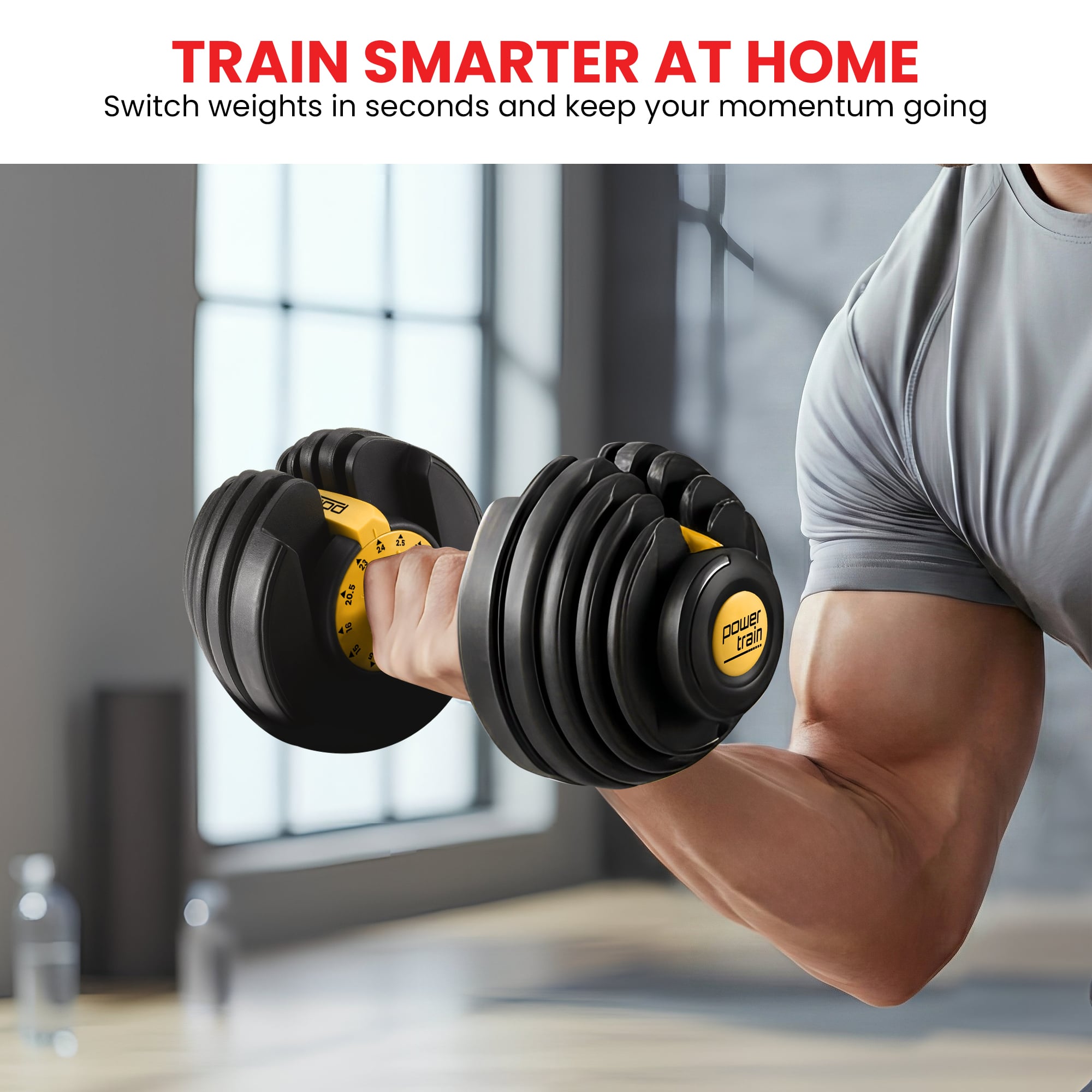 Powertrain 24KG Adjustable Dumbbell Home Gym Gold