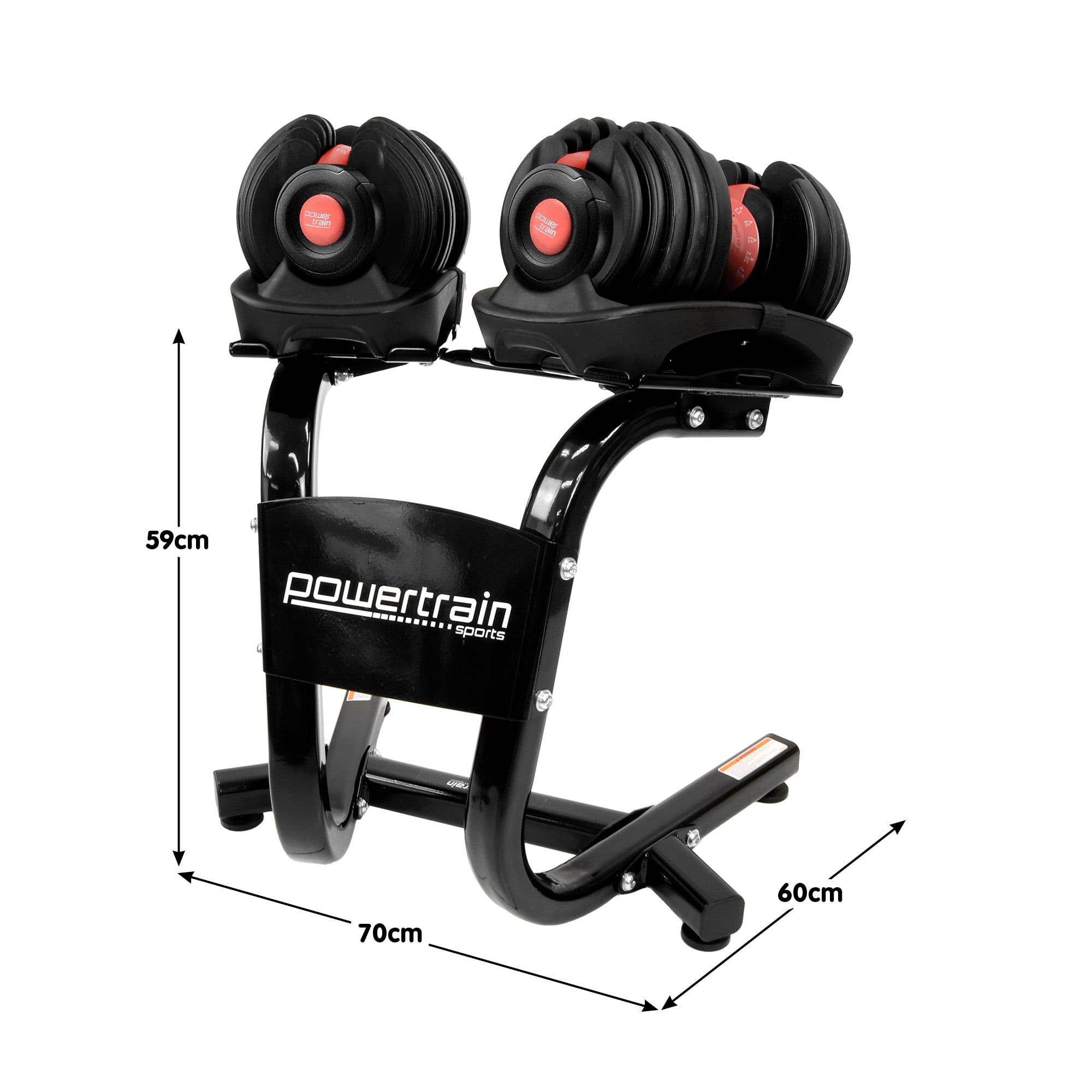 Powertrain 24kg Adjustable Dumbbells Set with Stand