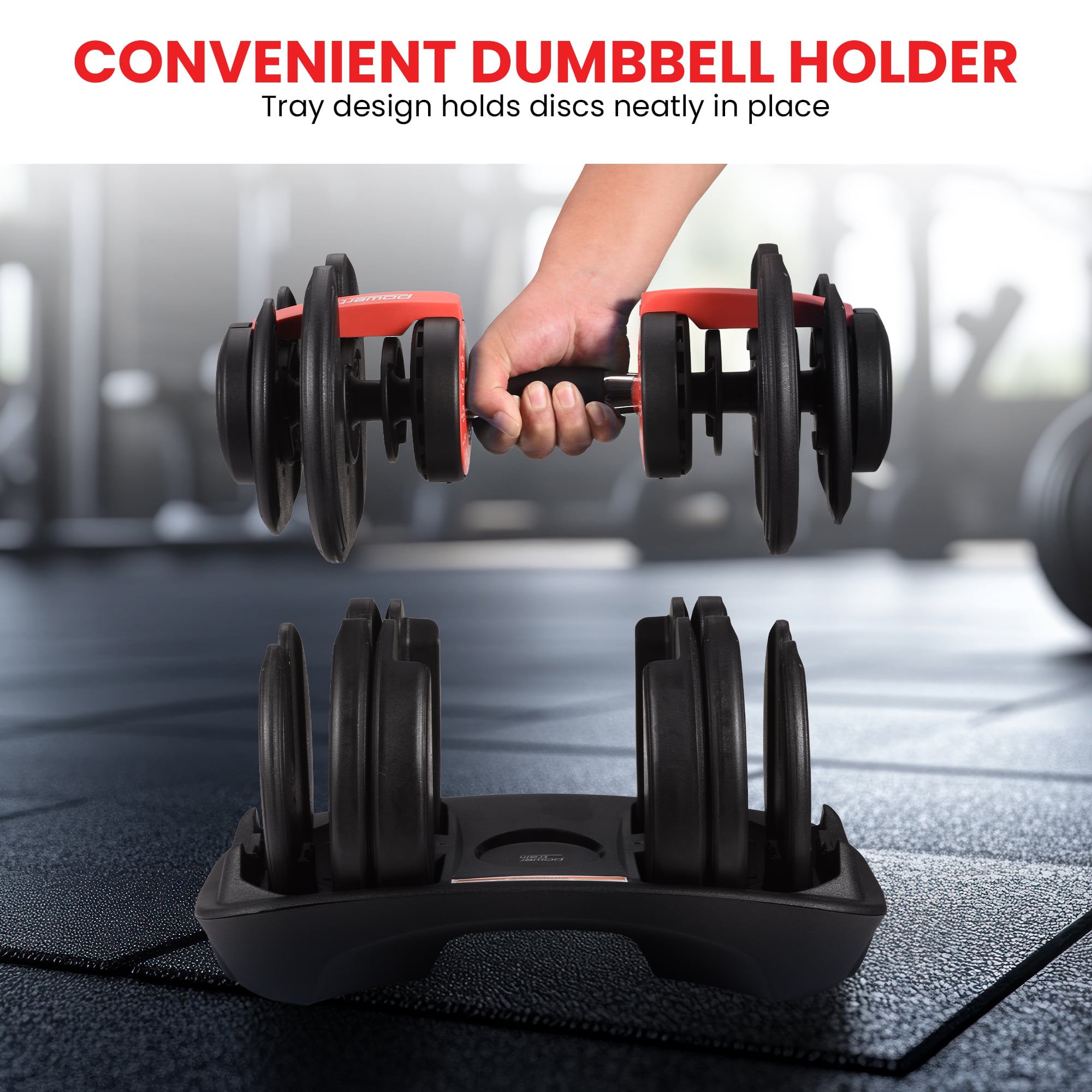 Powertrain 24kg Adjustable Dumbbells Set with Stand