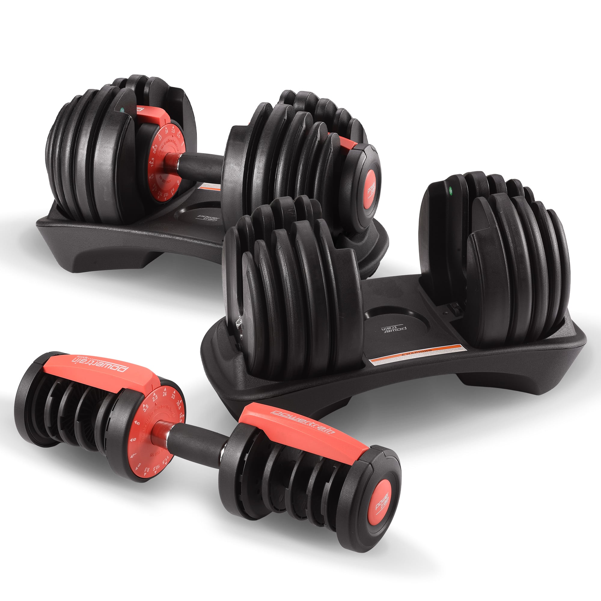 Powertrain 24kg Adjustable Dumbbells Set with Stand