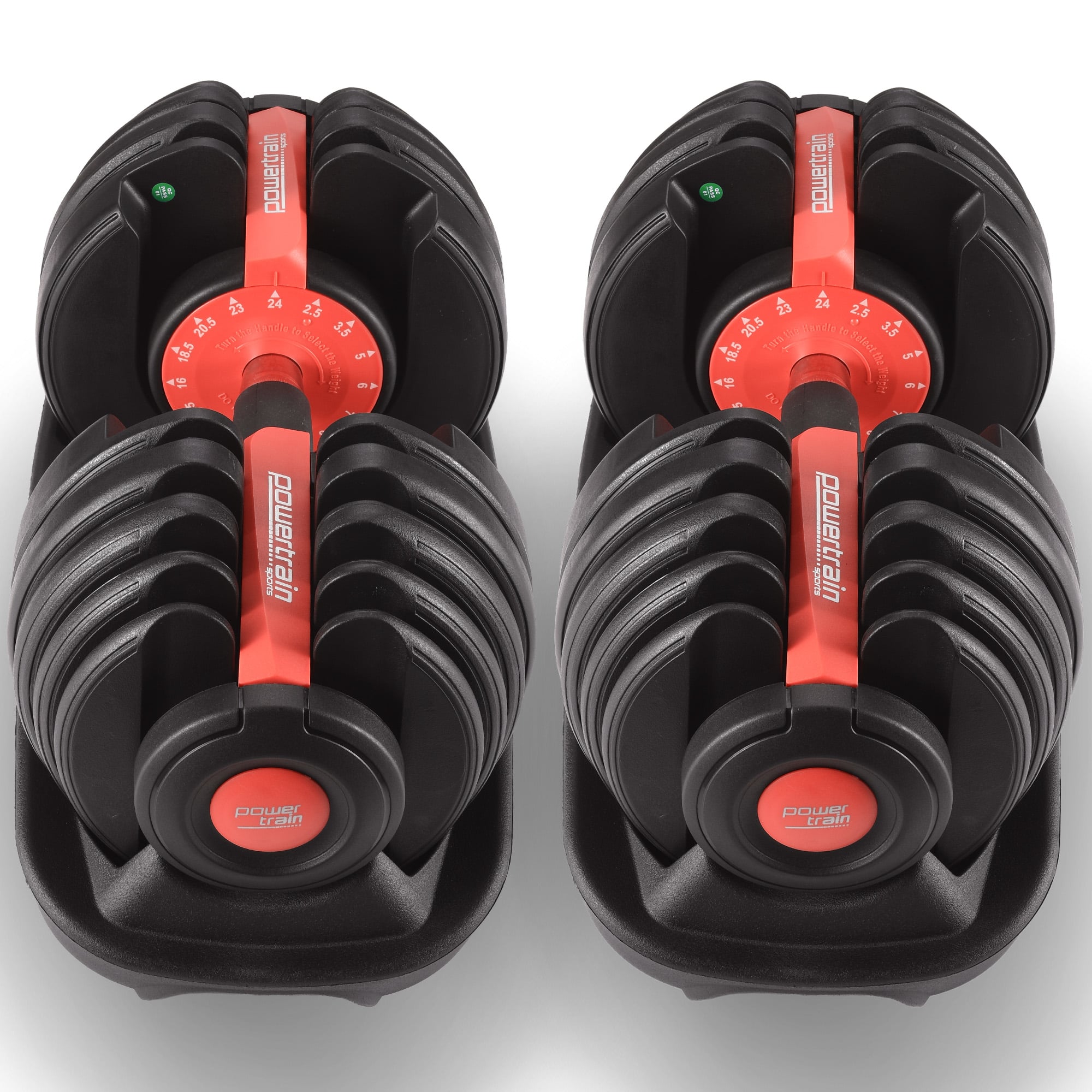 Powertrain 24kg Adjustable Dumbbells Set with Stand