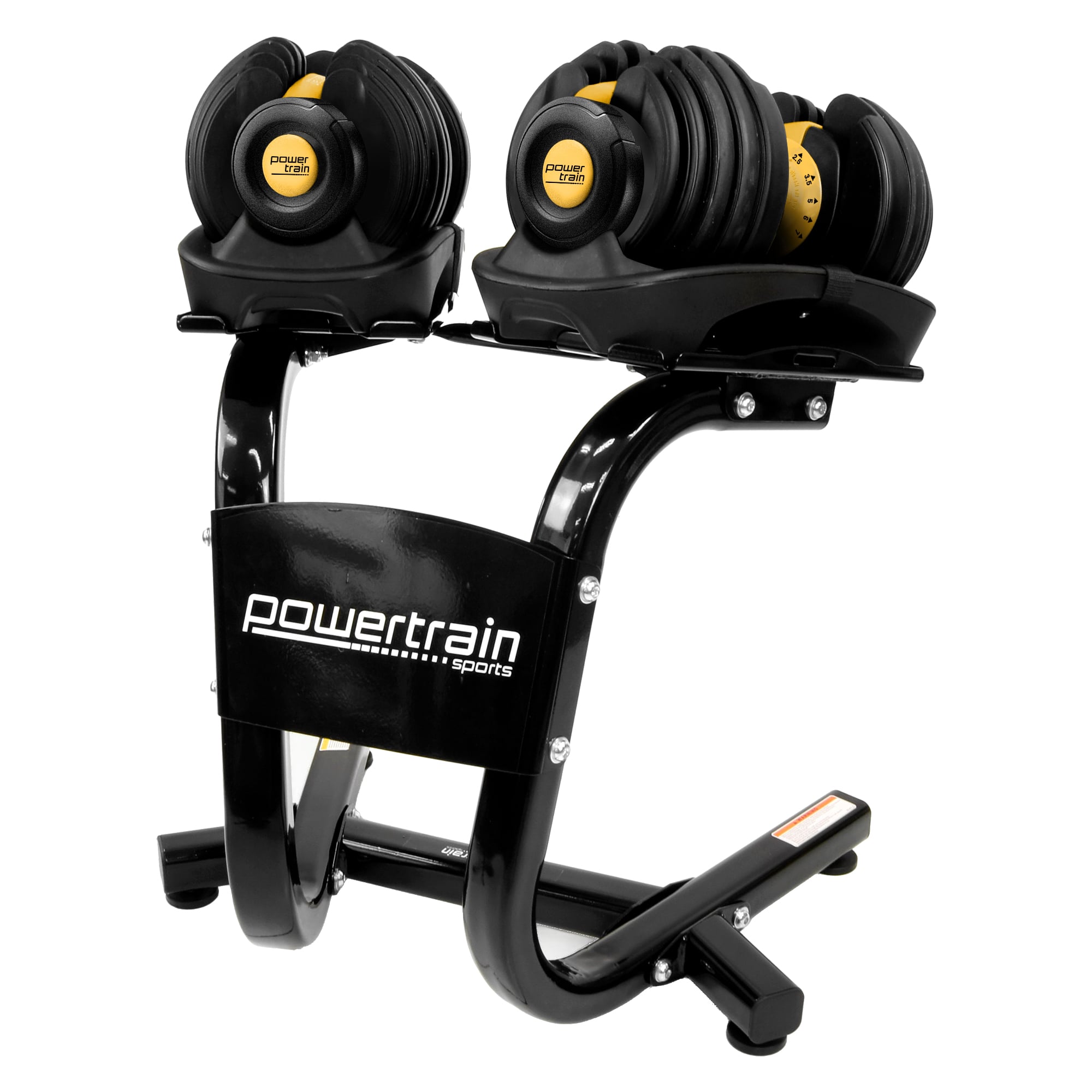 Powertrain 48KG Adjustable Dumbbell Set Gold with Stand