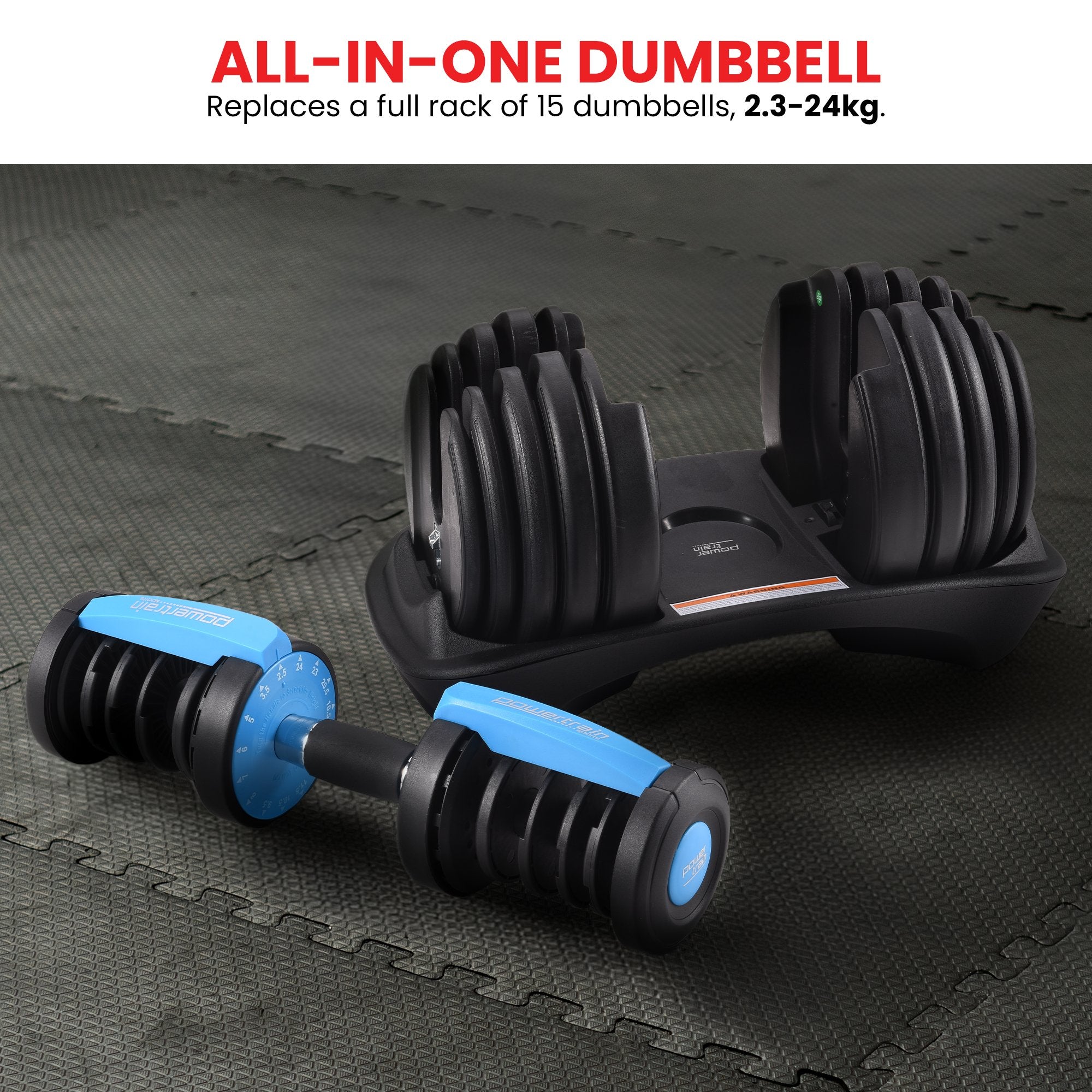 Powertrain 24kg Adjustable Dumbbell Set Home Gym