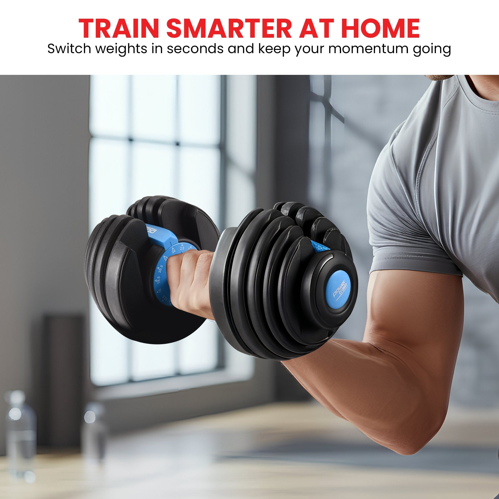 Powertrain 24kg Adjustable Dumbbell Set Home Gym