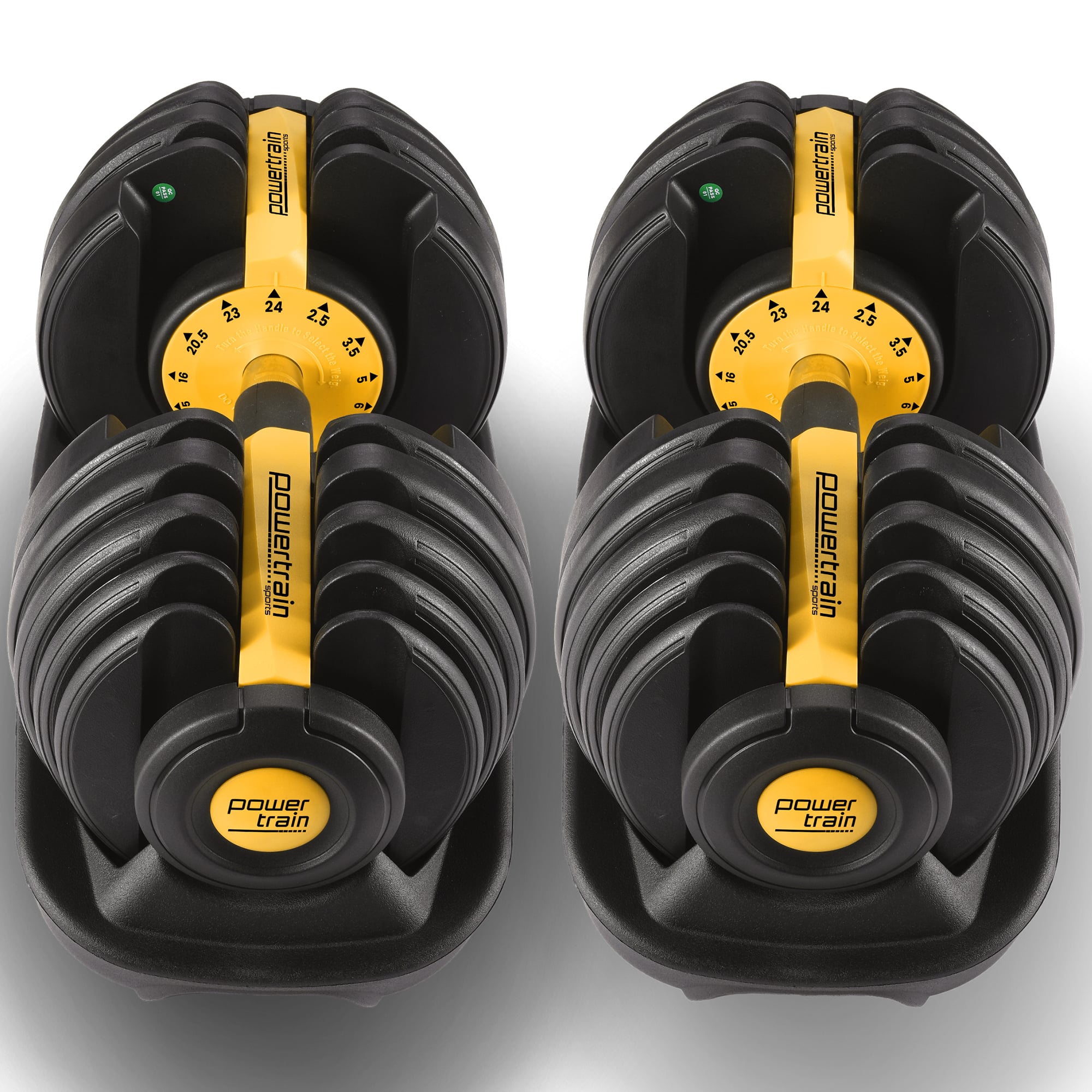 Powertrain 48kg Adjustable Dumbbell Set Home Gym Gold