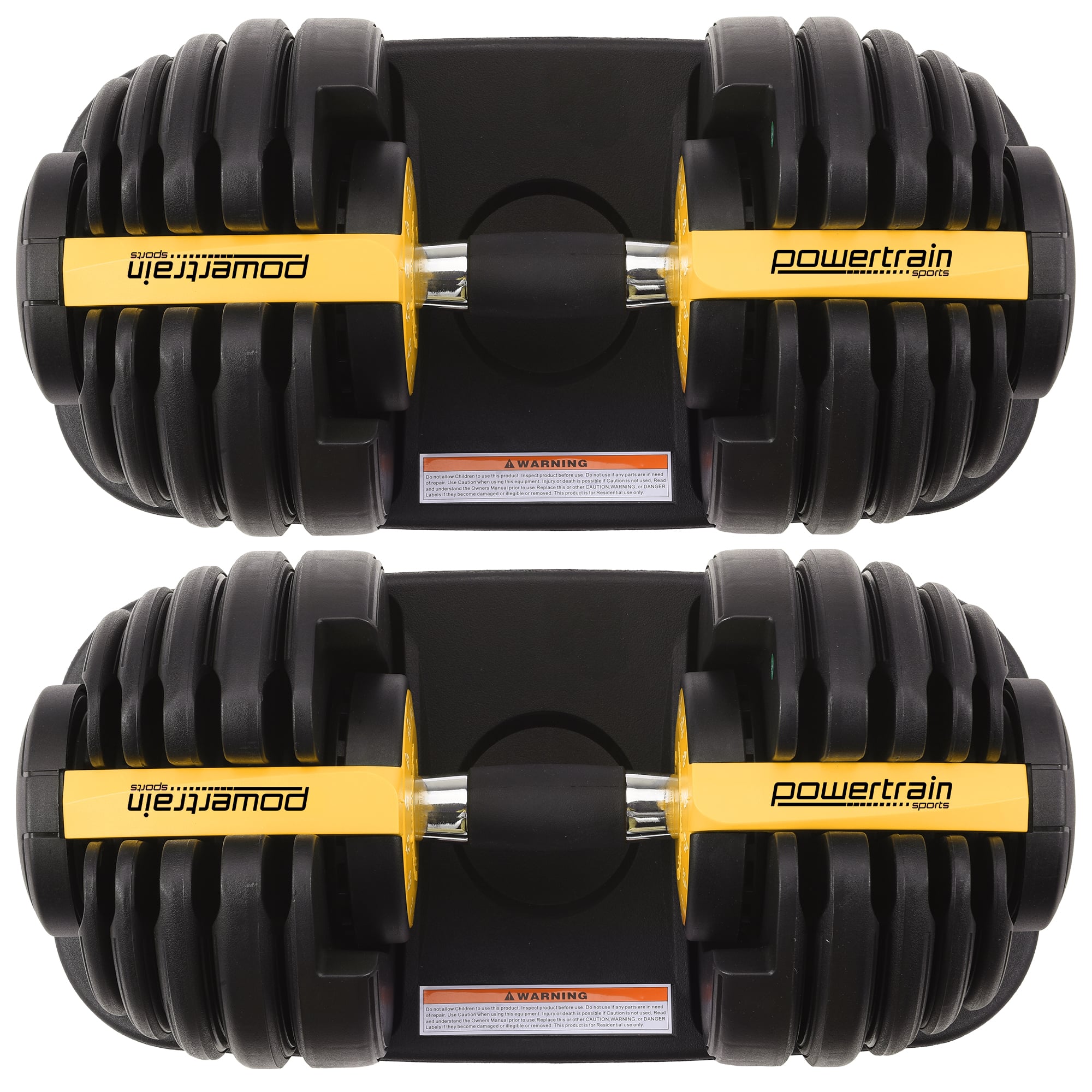 Powertrain 48kg Adjustable Dumbbell Set Home Gym Gold