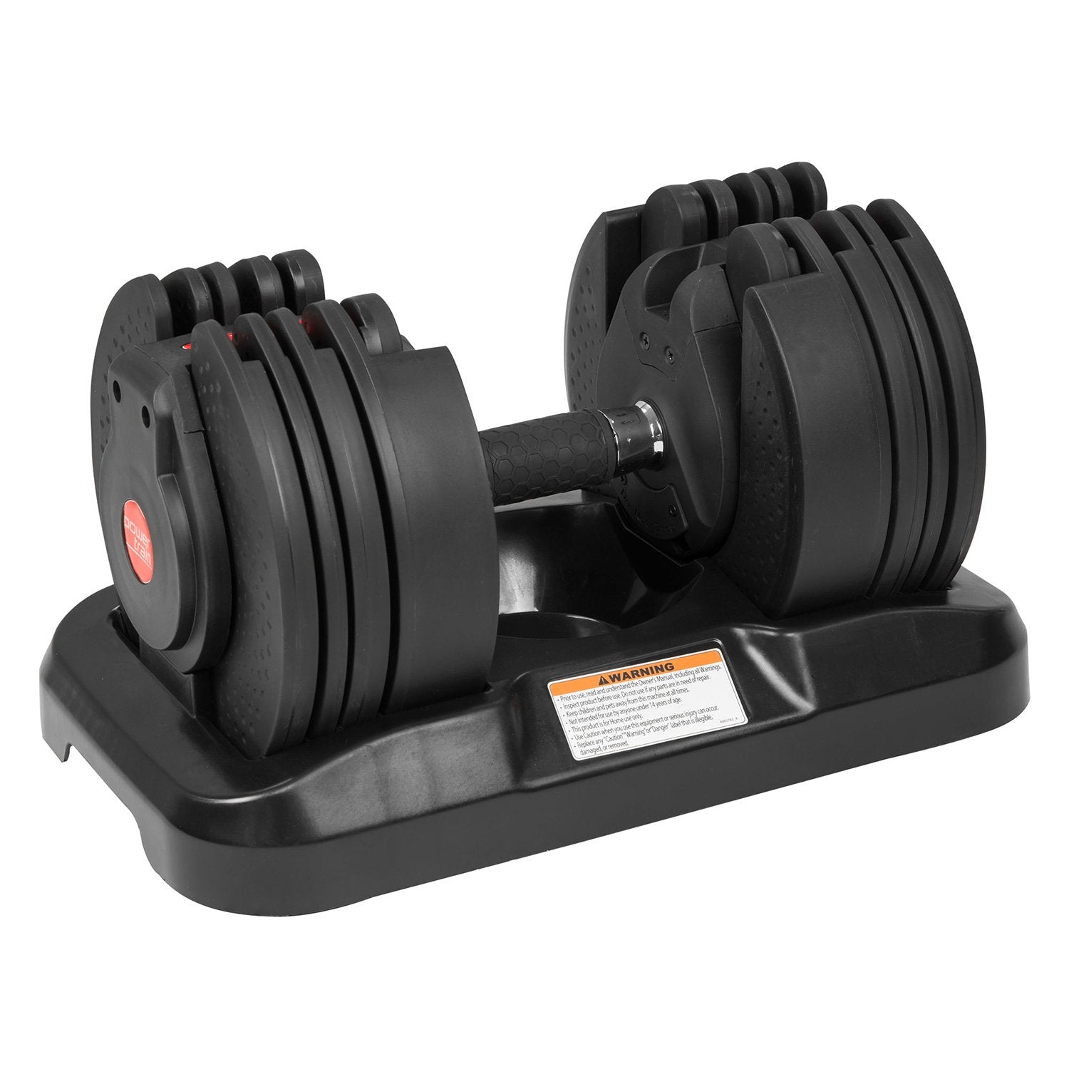 Adjustable 20kg Dumbbell with Holder, 16 Weights - Powertrain