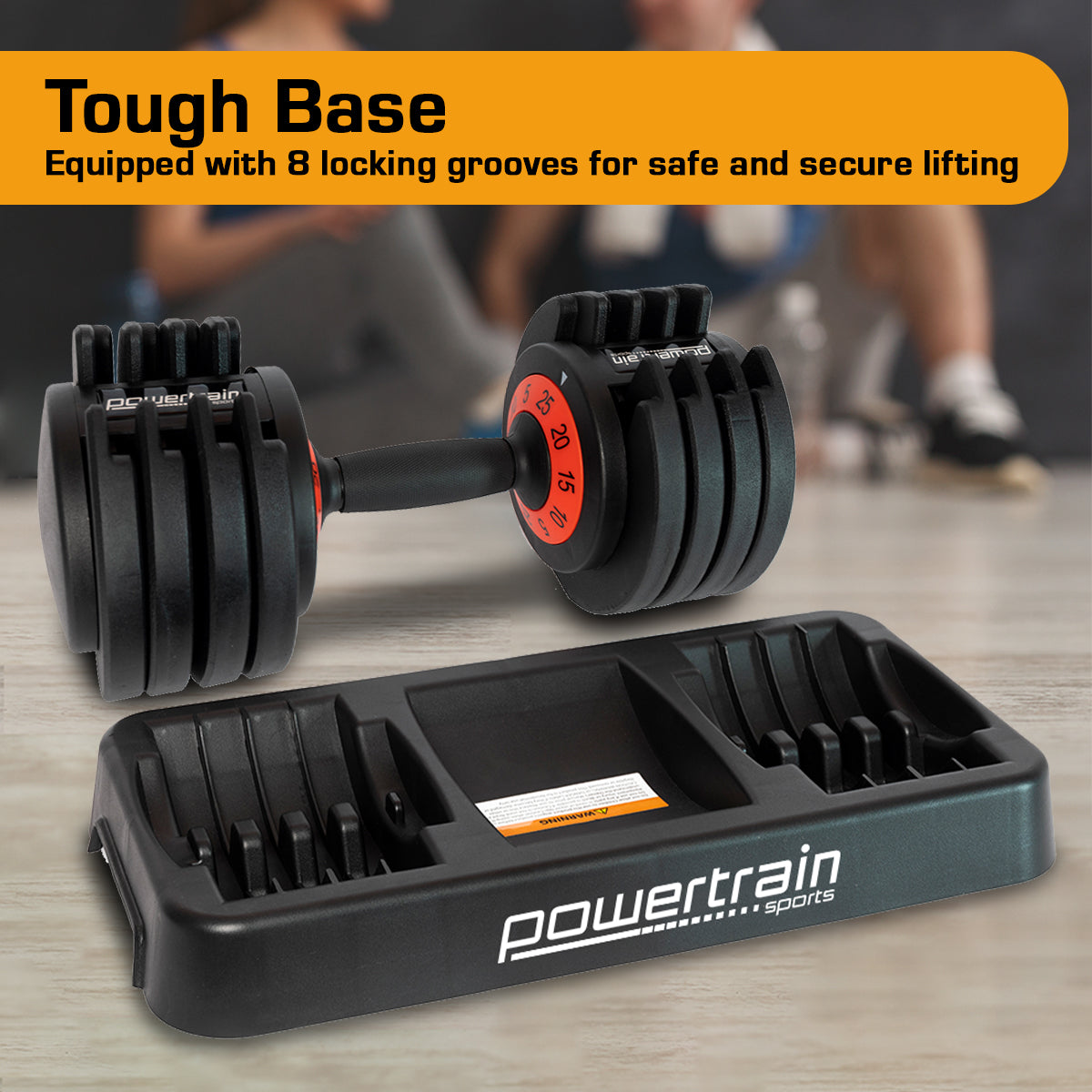 Adjustable 25kg Dumbbell, Space-Saving, Cast Iron, Powertrain