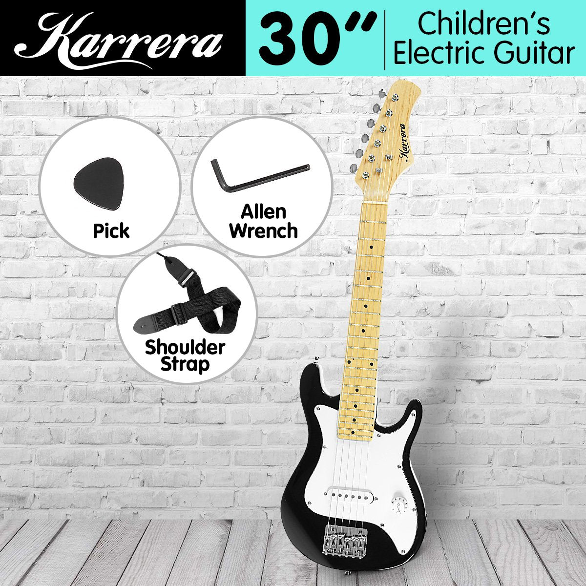 1/2 Size Kids Electric Guitar with Gloss Finish - Karrera