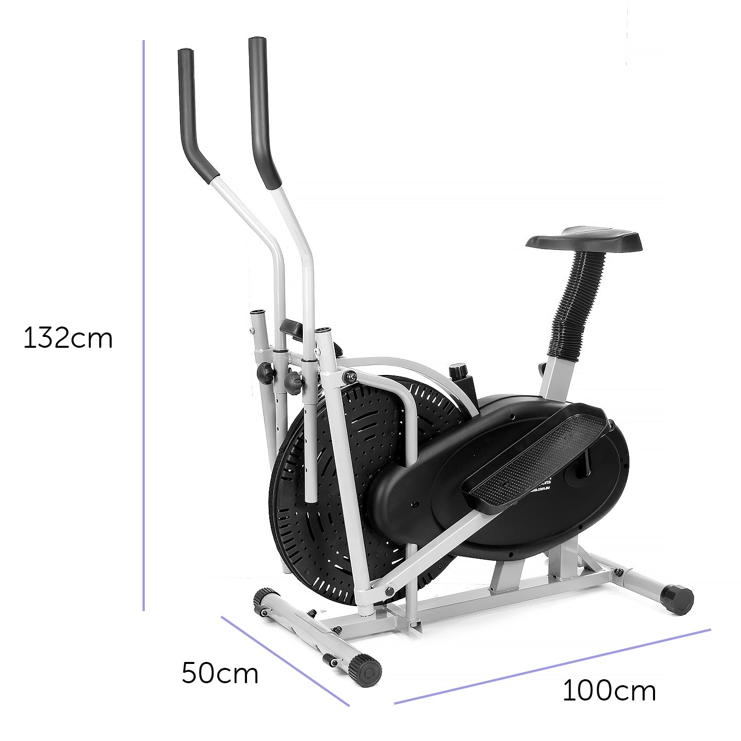 Ergonomic 2-in-1 Elliptical Trainer & Exercise Bike, Powertrain