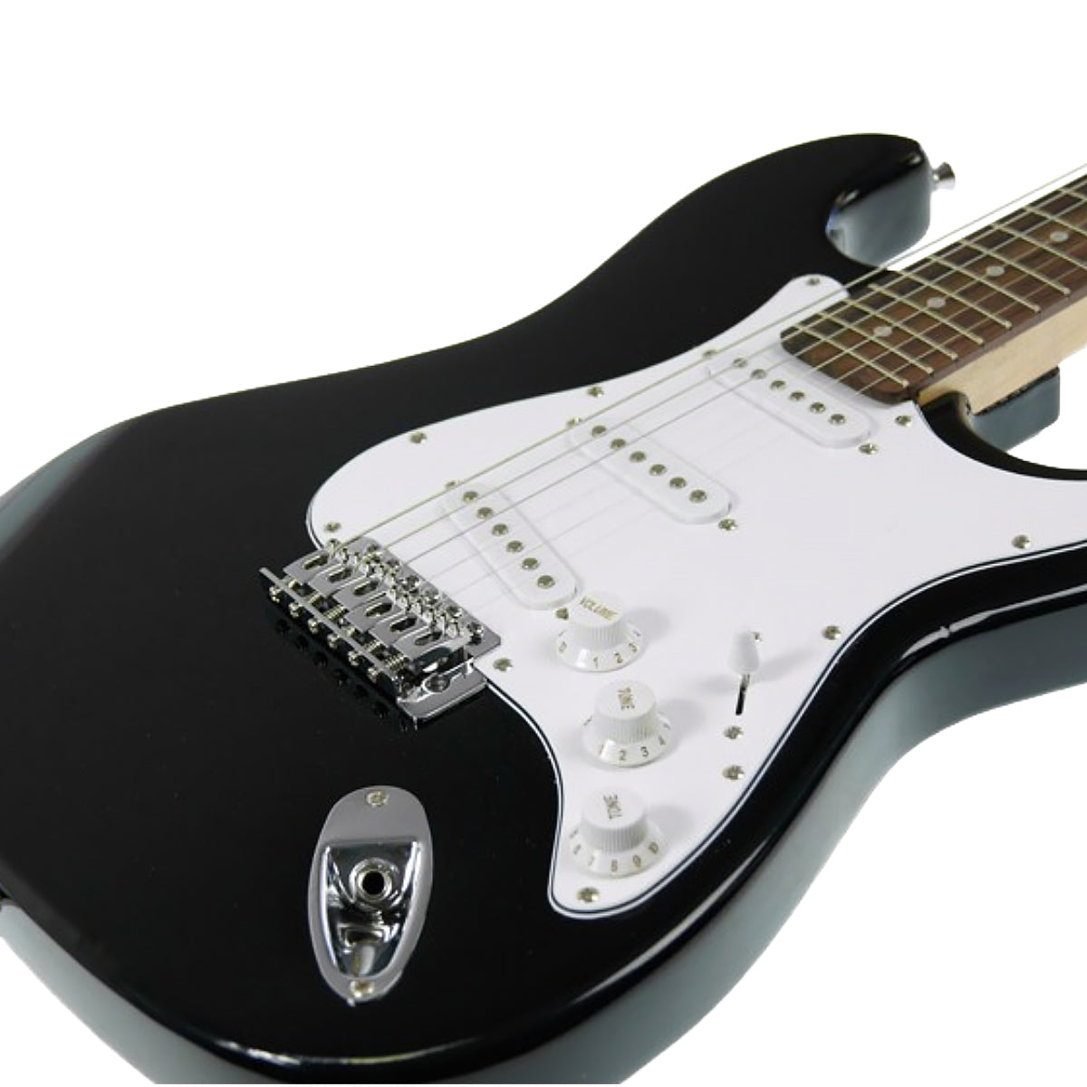 Gloss Black 39in Electric Guitar Adjustable Bridge - Karrera
