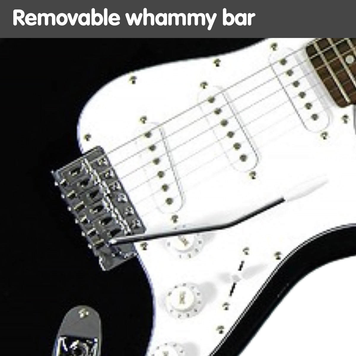Gloss Black 39in Electric Guitar Adjustable Bridge - Karrera